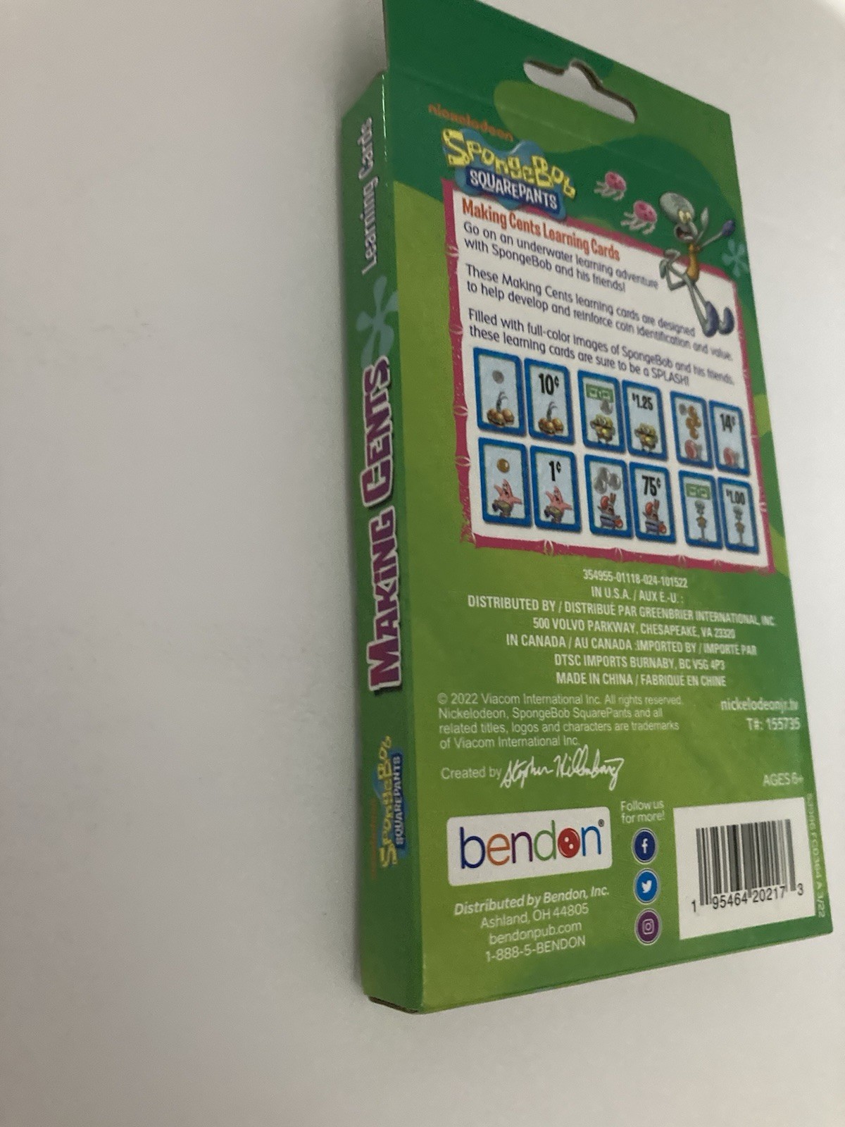 SpongeBob SquarePants – Making Cents 36 Learning Cards – Squidward Patrick