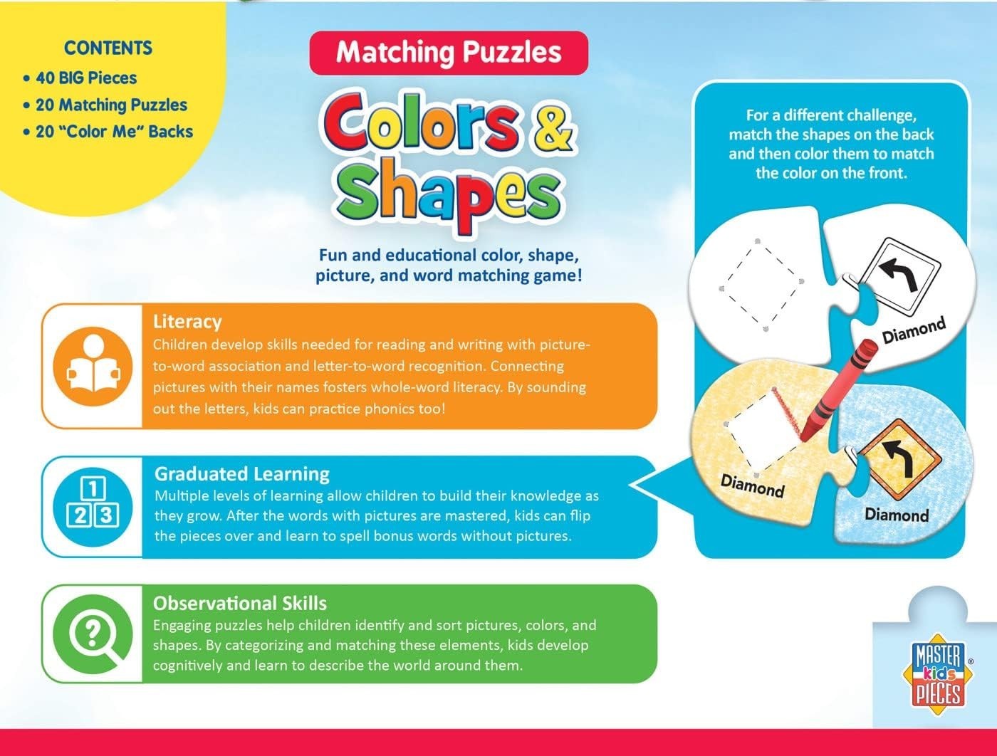 Preschool Colors & Shapes Matching Game – Eco-Friendly Jigsaw Puzzle for Kids