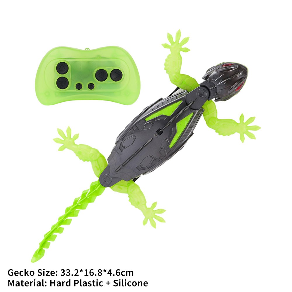 Rechargeable Wall Climbing Robot Gecko Toy | Remote Control Lizard with LED Eyes