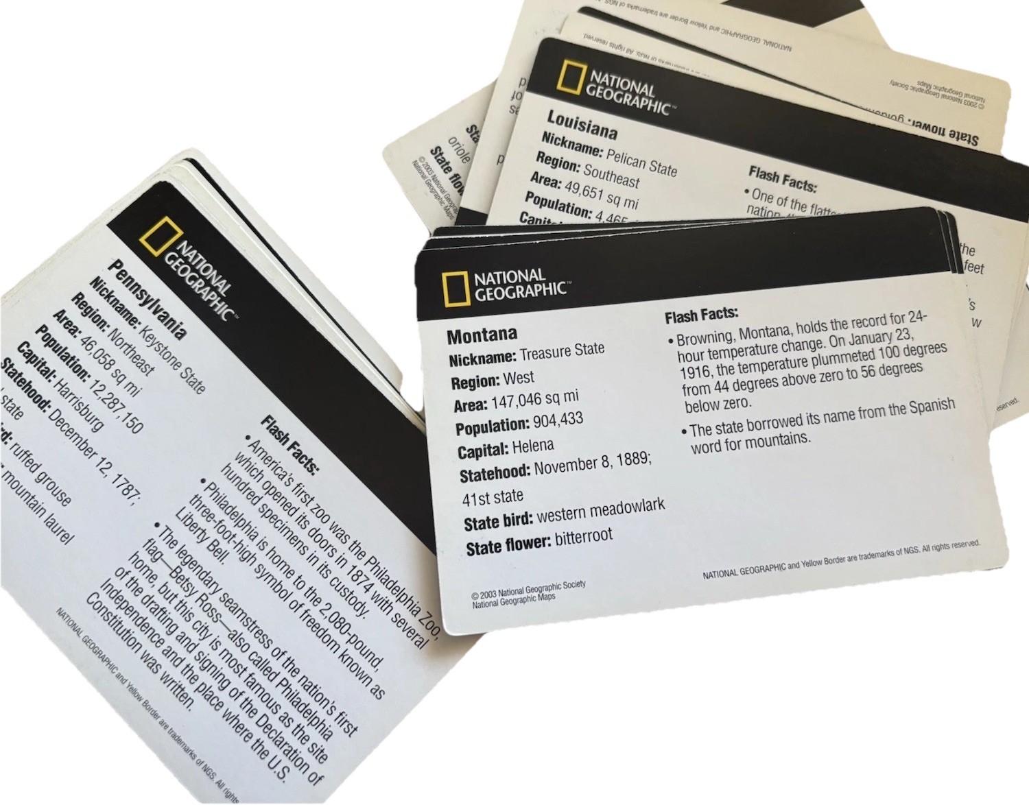 National Geographic United States Flash Facts Cards Learn About the States ED