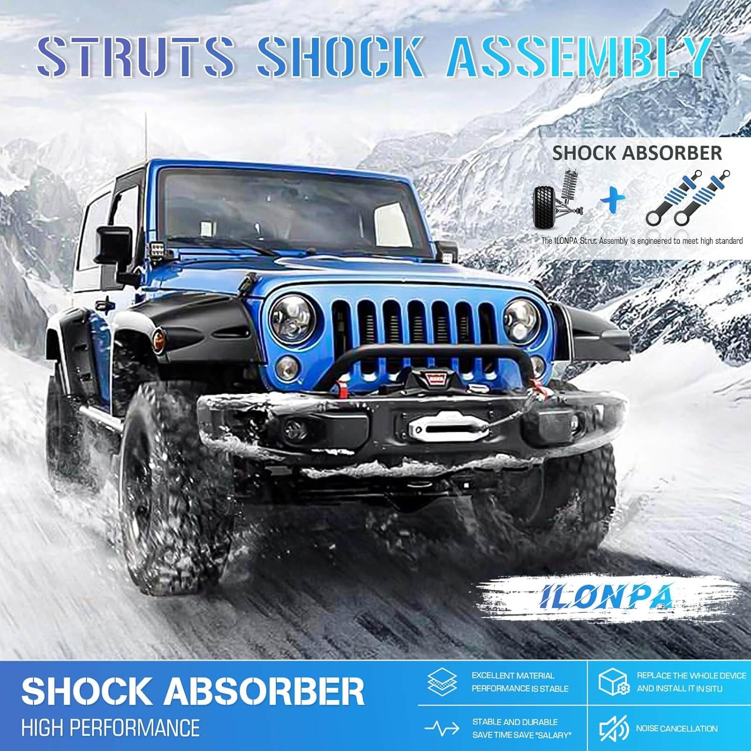 ILONPA 37290 Rear Struts Shocks Absorber Assemblies for 2008-2016 Chrysler Town