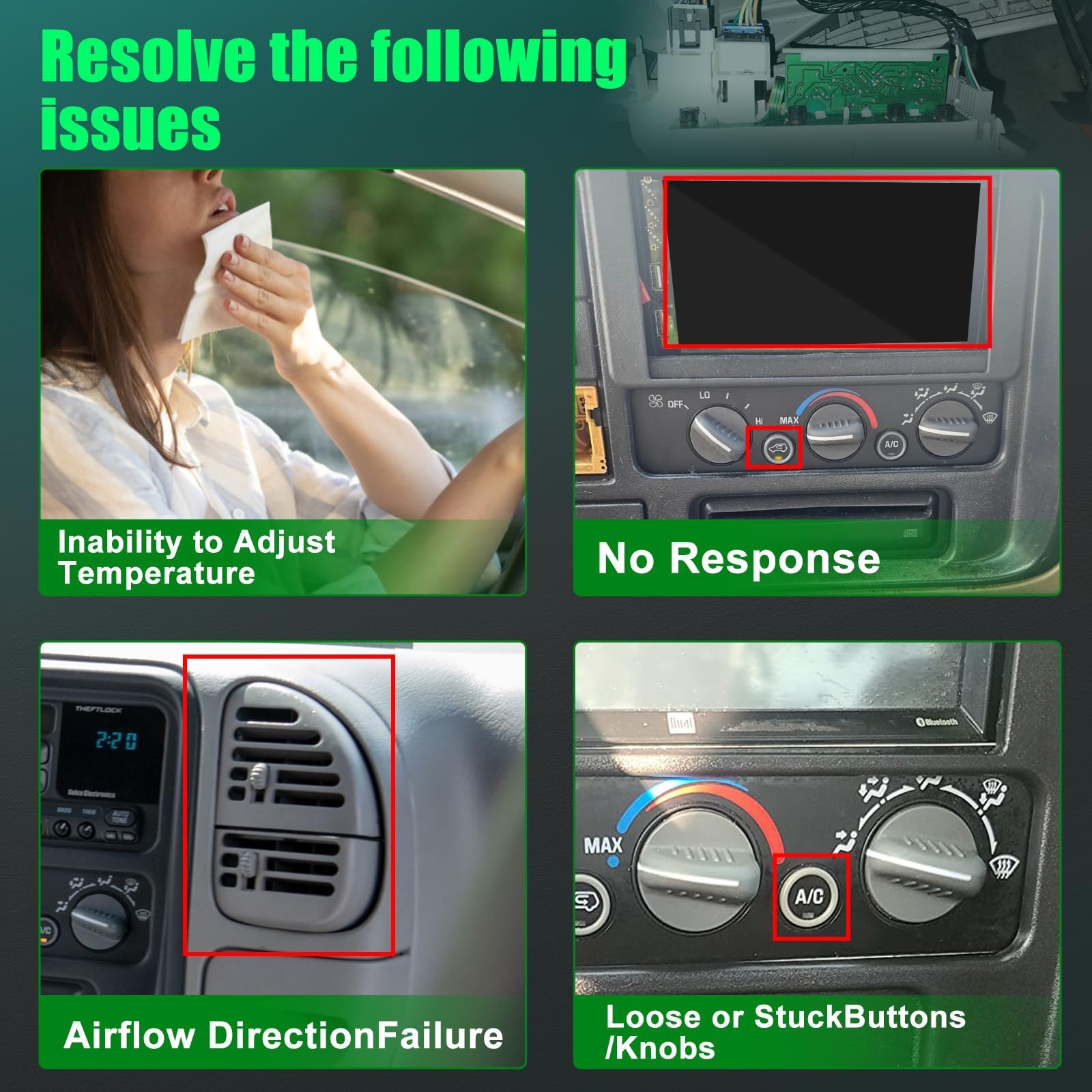 599-007 A/C Heater Control Module Fit For Chevy GMC C1500 C2500 Suburban 96-99