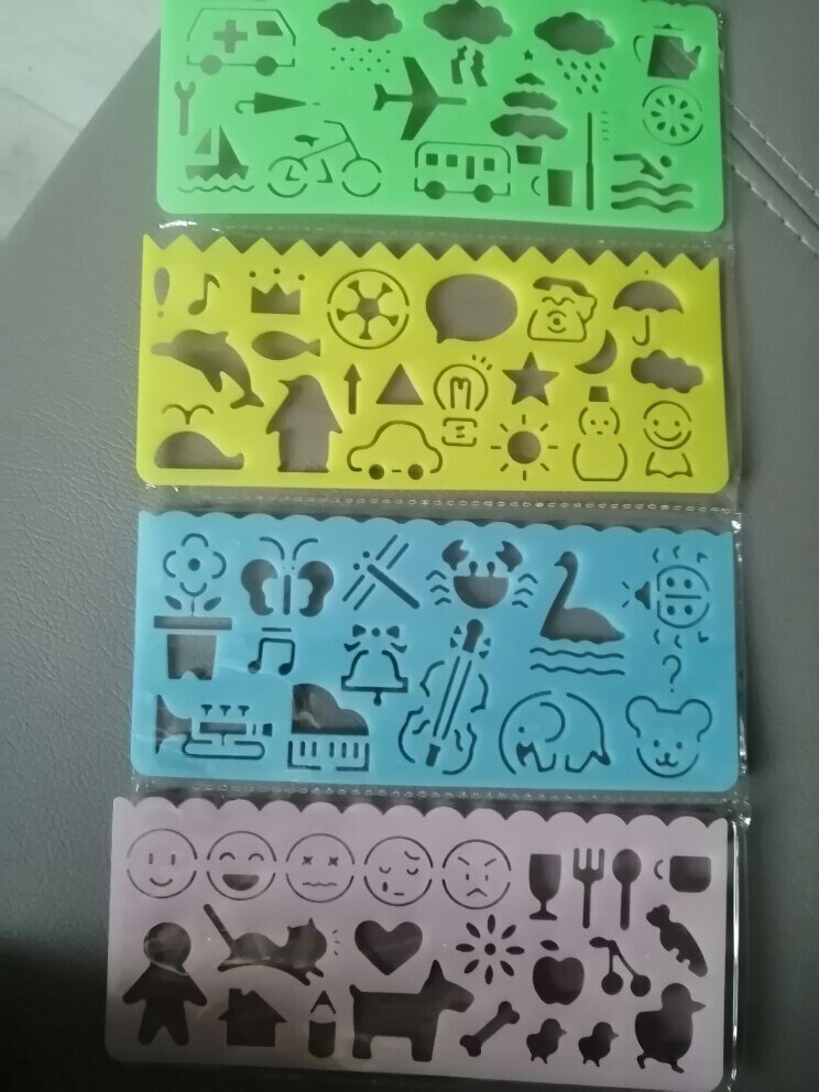 4pcs Kids Drawing Toys Template Board Plastic Ruler Art Craft Educational gift