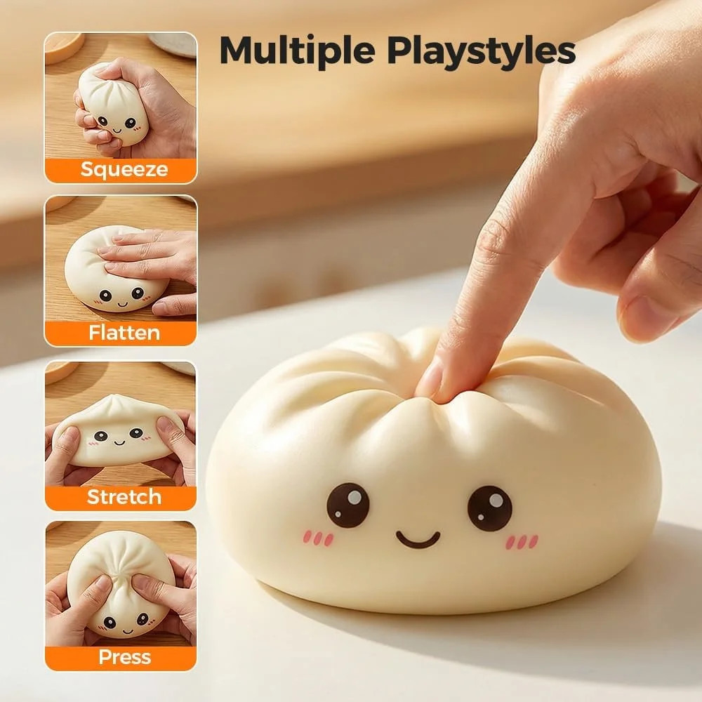 Large Dumpling Stress Ball Colorful Squishy Bun Sensory Kids Toy Anxiety Relief
