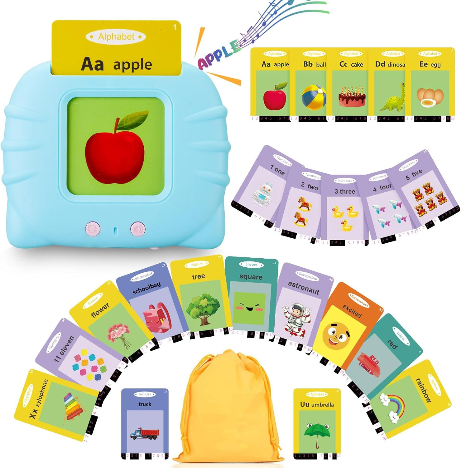 Talking Flash Cards Pocket Speech Toys – 336 Sight Words Montessori Audible Spee