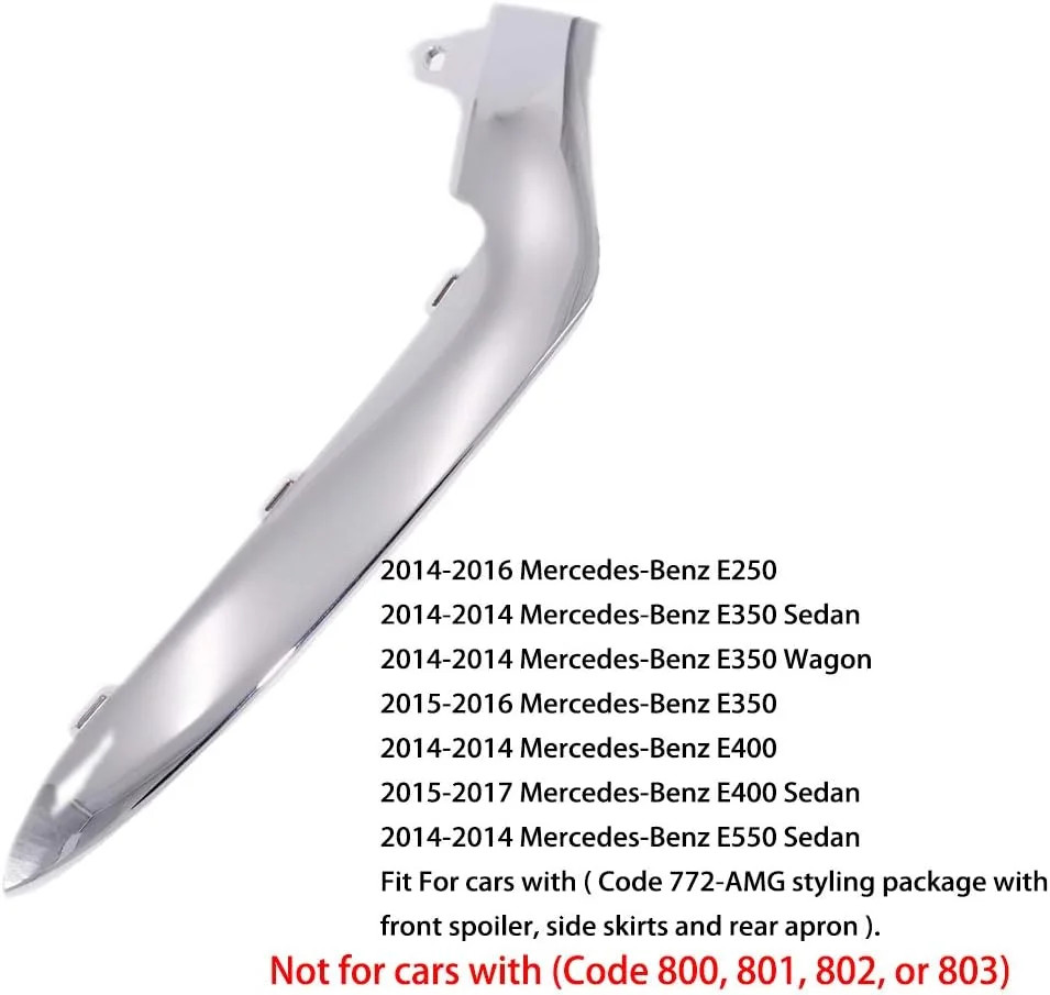 Right Front Bumper Chrome Trim Molding Passenger Side A2128852874 Compatible Wit