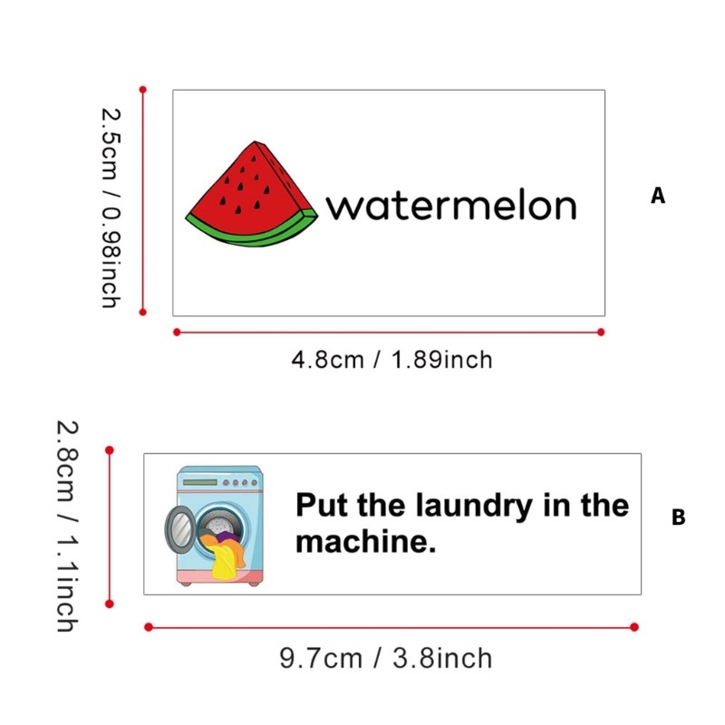 Multifunctional Vocabulary Sticker Adhesive Word Labels for Preschool Classroom