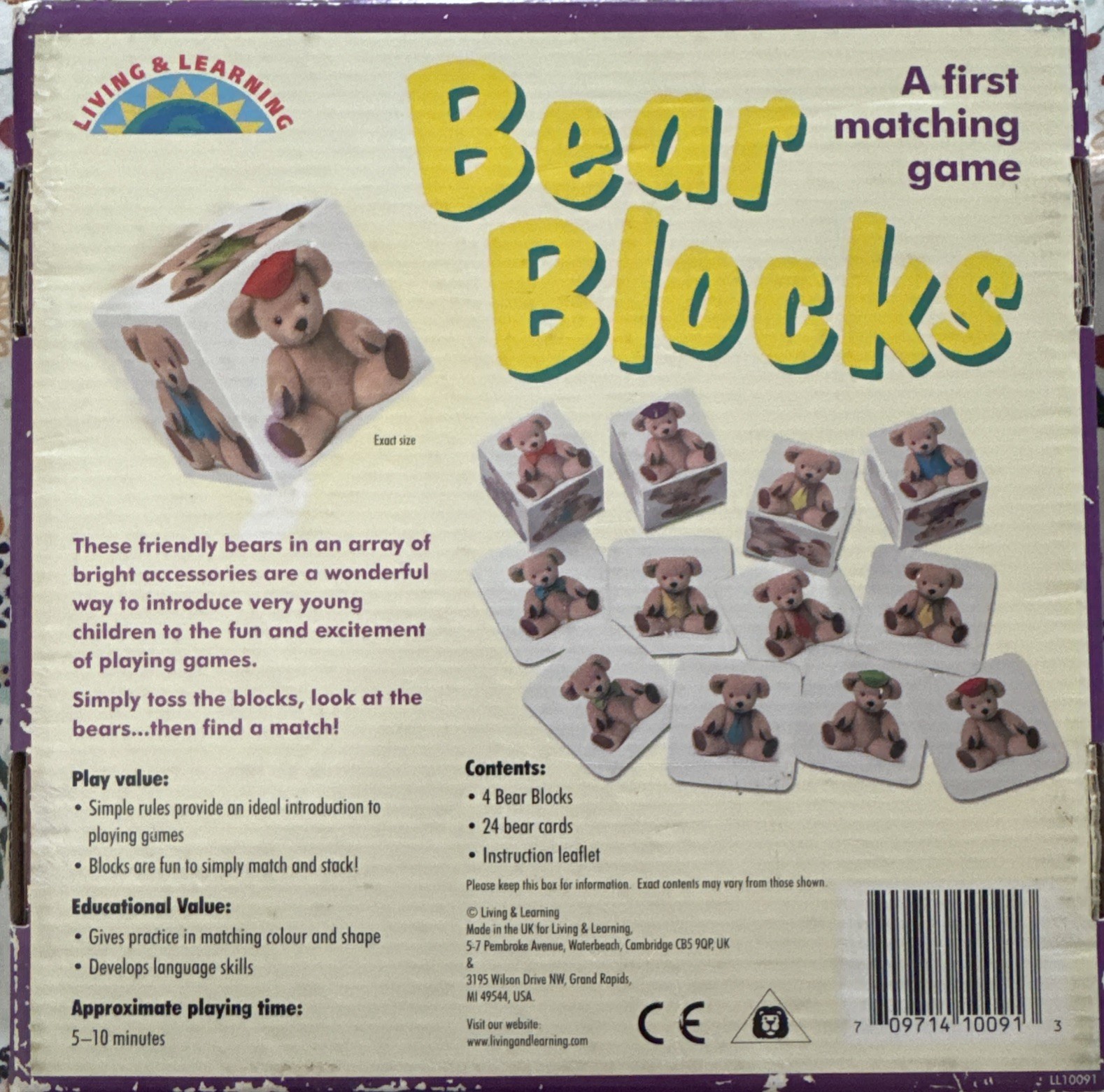 Bear Blocks A First Matching Game Educational Preschool Homeschool 2+