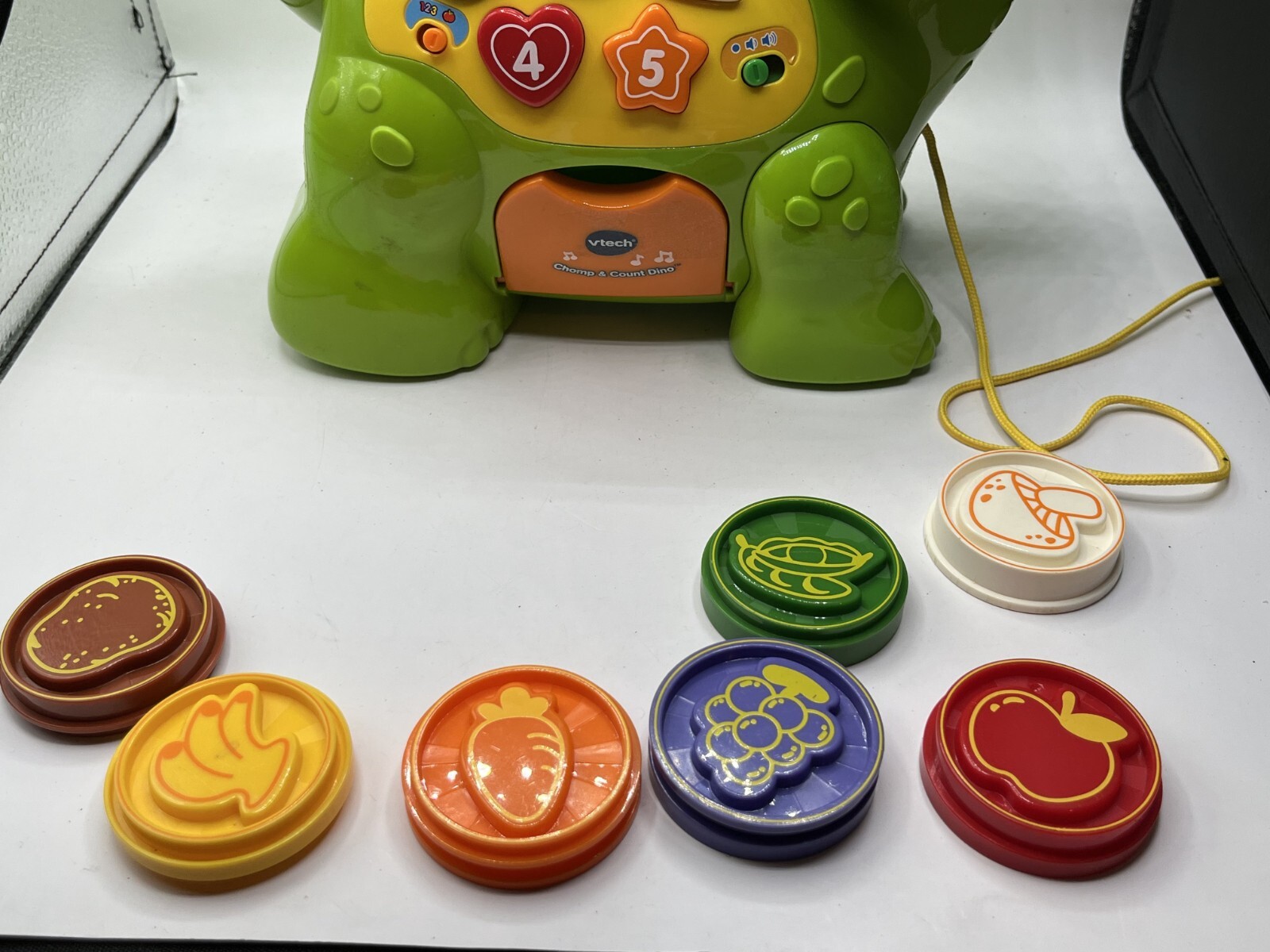 Vtech Chomp Count Dino 7 Chip Interactive Learning Toddler Toy 12″ Lights Music