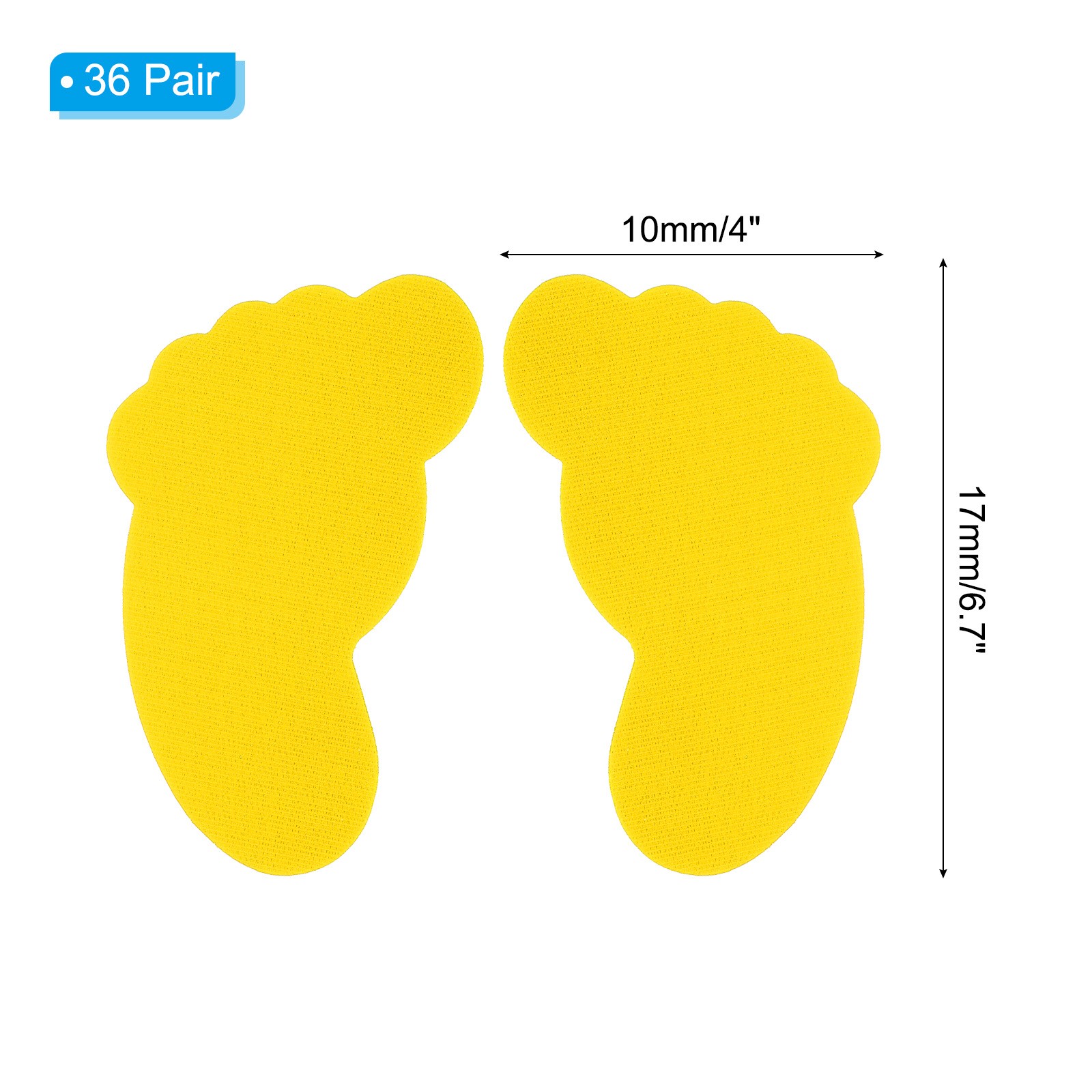 36 Pairs Foot Shaped Carpet Markers, Nylon Floor Spots Markers, Yellow