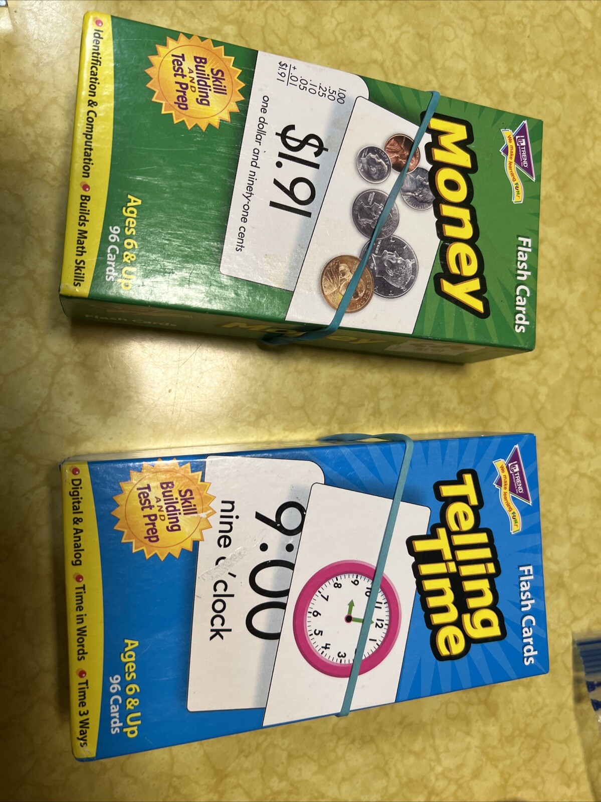 Trend Flash Cards Telling Time And Money 96 Cards Each Home School Skill Build!!
