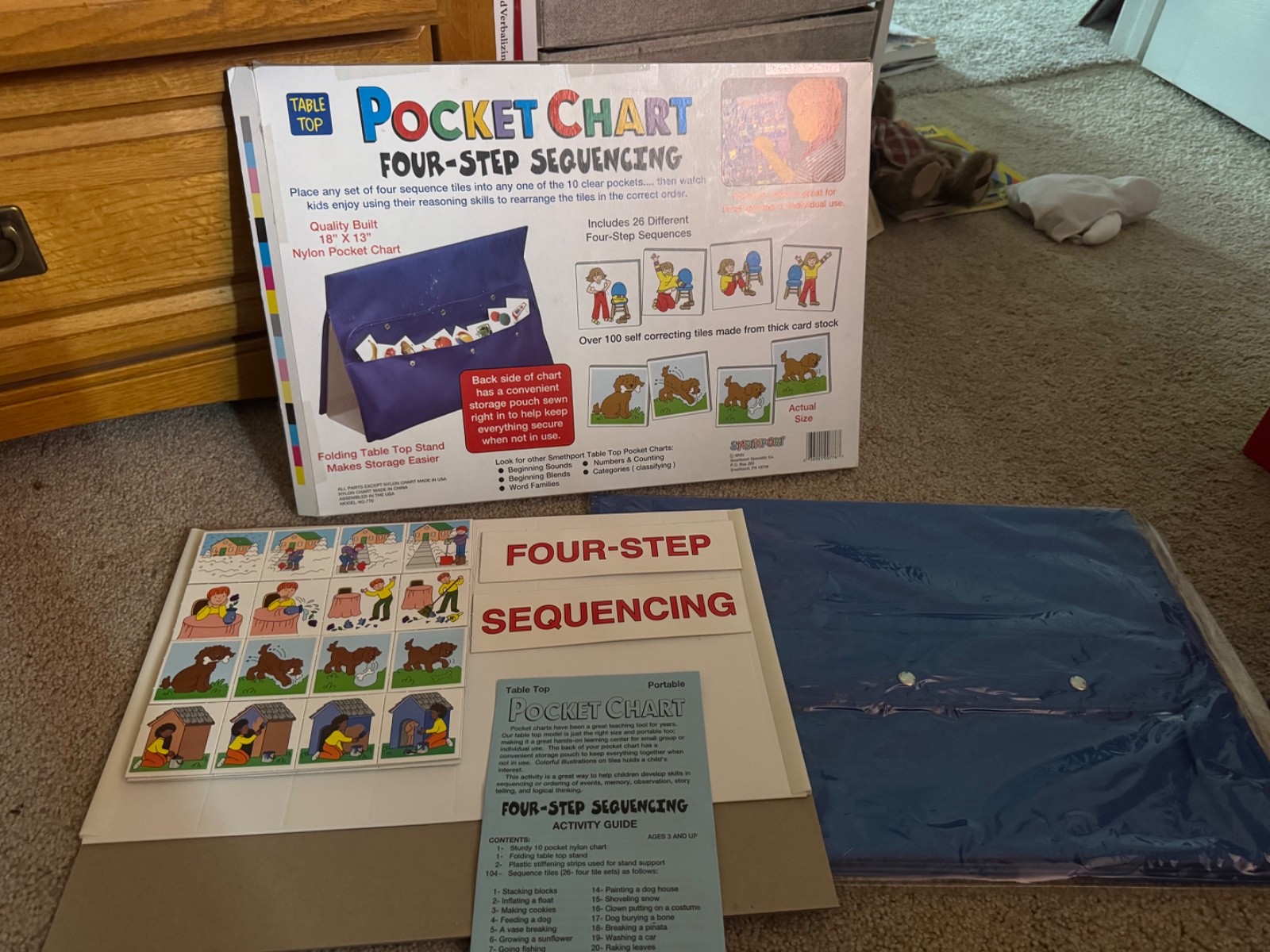Table Top Pocket Chart Four Step Sequencing for Classroom or Homeschool