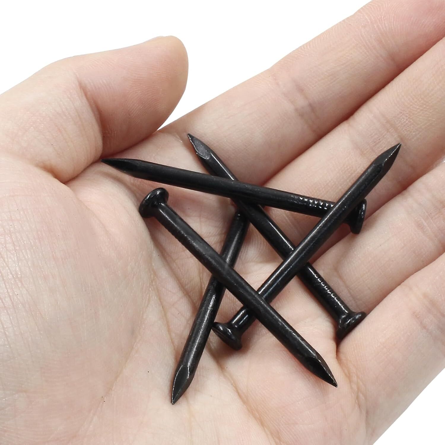 Hordion 100pcs Hardware Nails 2 inch, Carbon Steel Point Tip Cement Nails