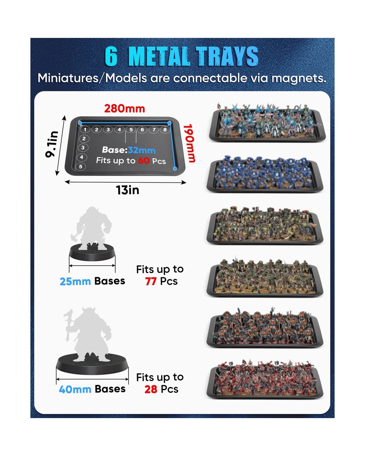 ONULISS Miniatures Storage Case Miniatures Transport Case Aluminum Alloy Fram…