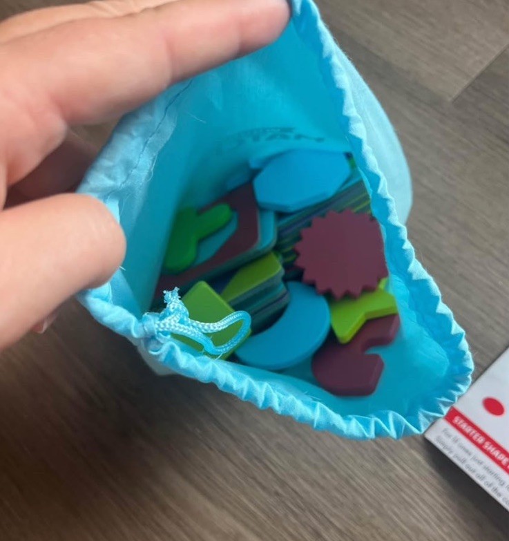 Wooden Shapes Matching Puzzle, Memory w/ a Sensory Twist, COMPLETE w/ Travel Bag
