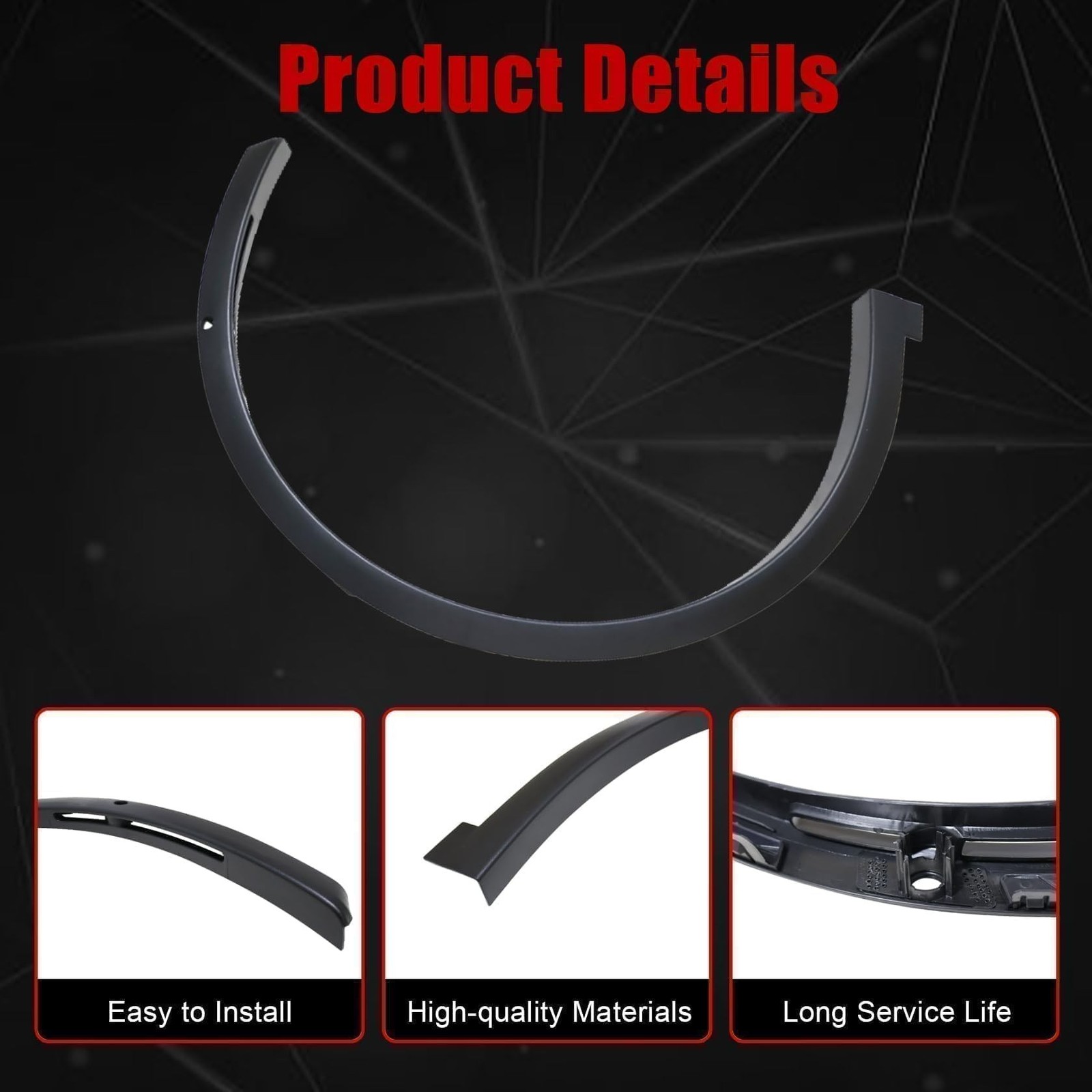 FZJDSD Black Front Right Side Fender Flare w/Sensor Hole 1035289-00-L Compati…