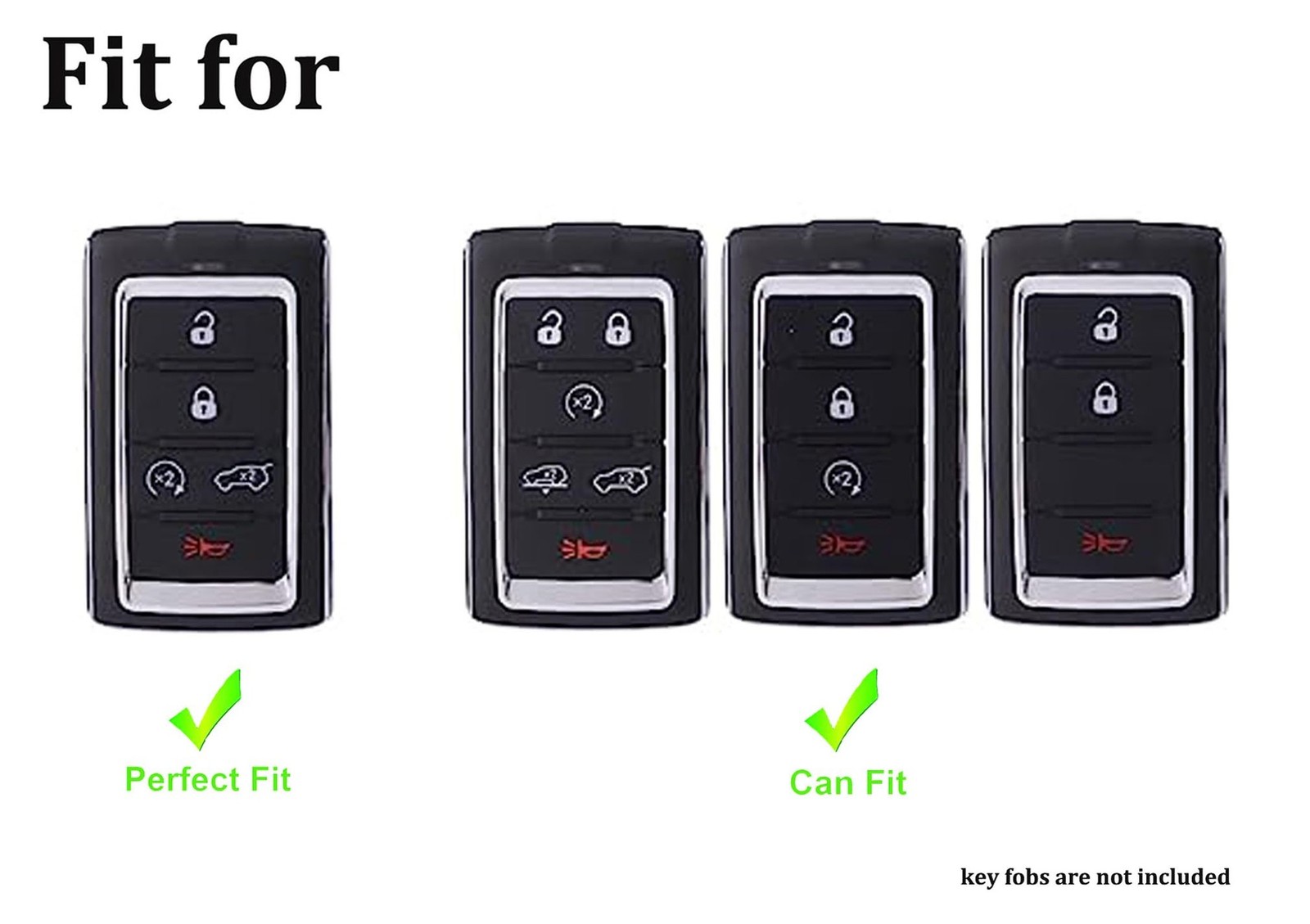 Key Fob Cover for Jeep Soft TPU Smart Key Fob Case Holder Protector Compatiab…
