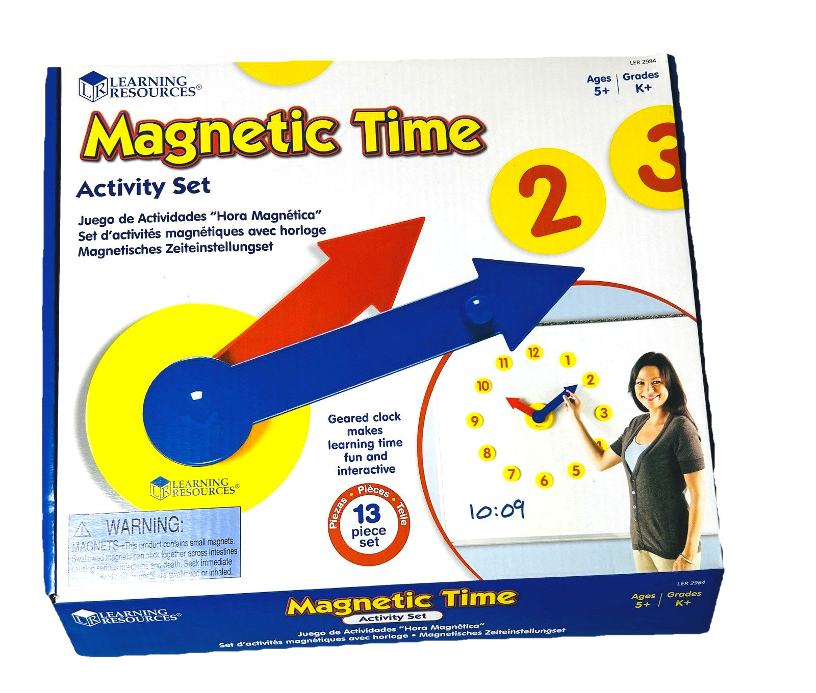 Learning Resources Magnetic Time Activity Set Teaching Clock 13 Piece Set