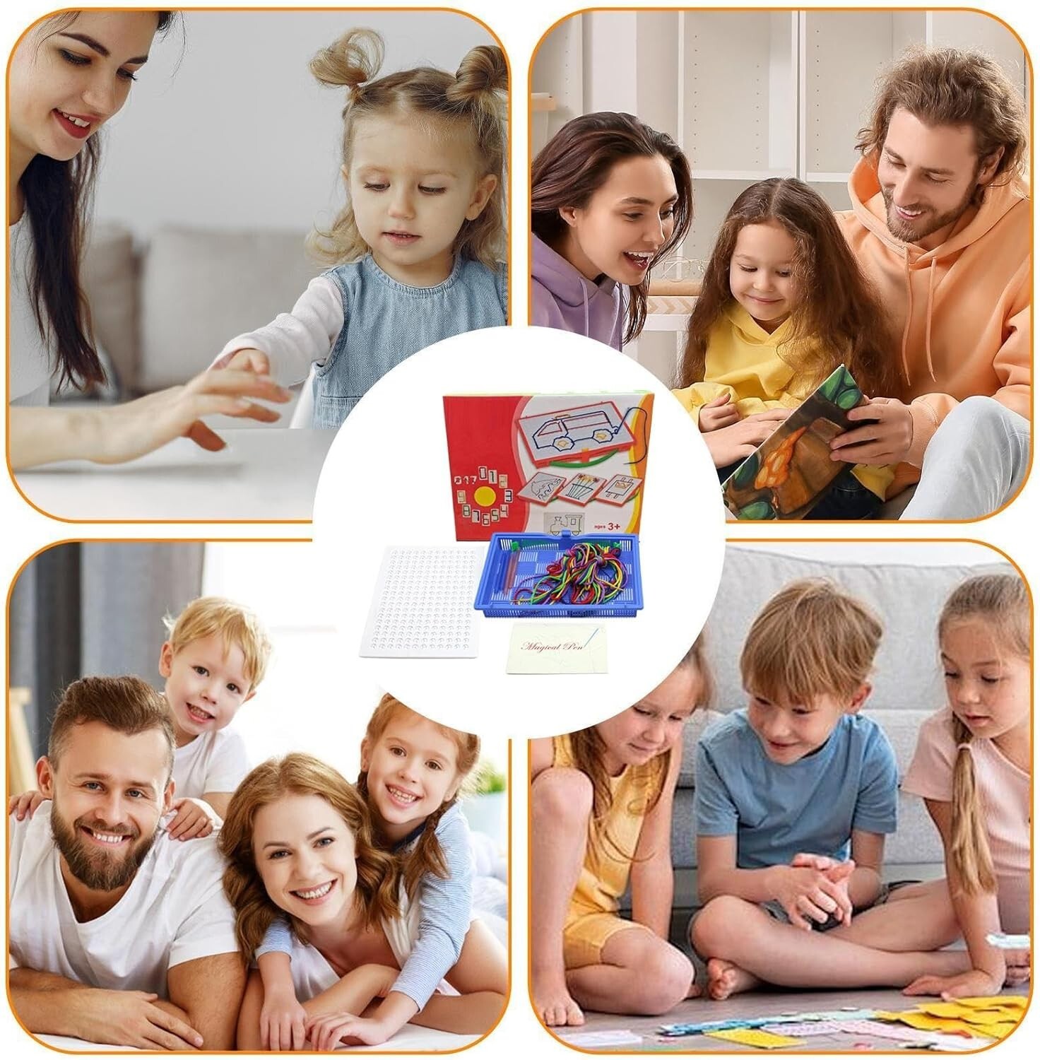 Sensory Thread Board Colorful Threading Toy Calm Down Threading Board