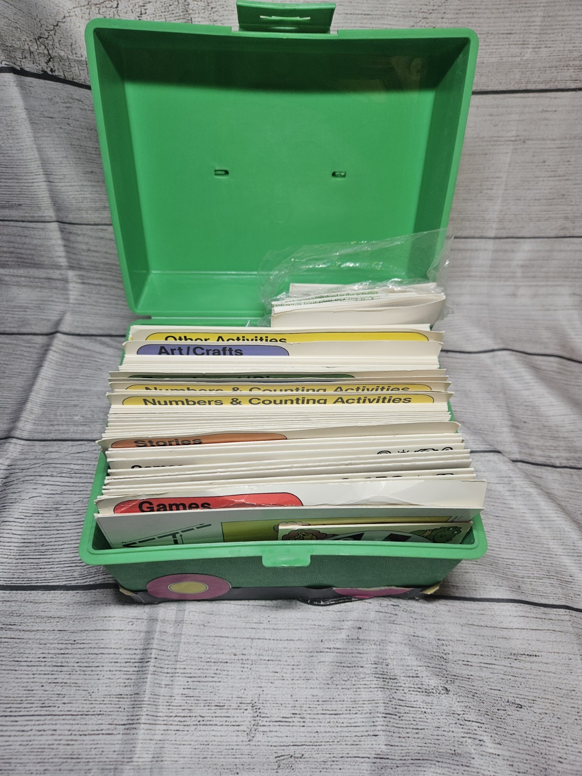 Vintage Sweet Pickles Preschool Program Learning Case Activity Bus Full w/Cards