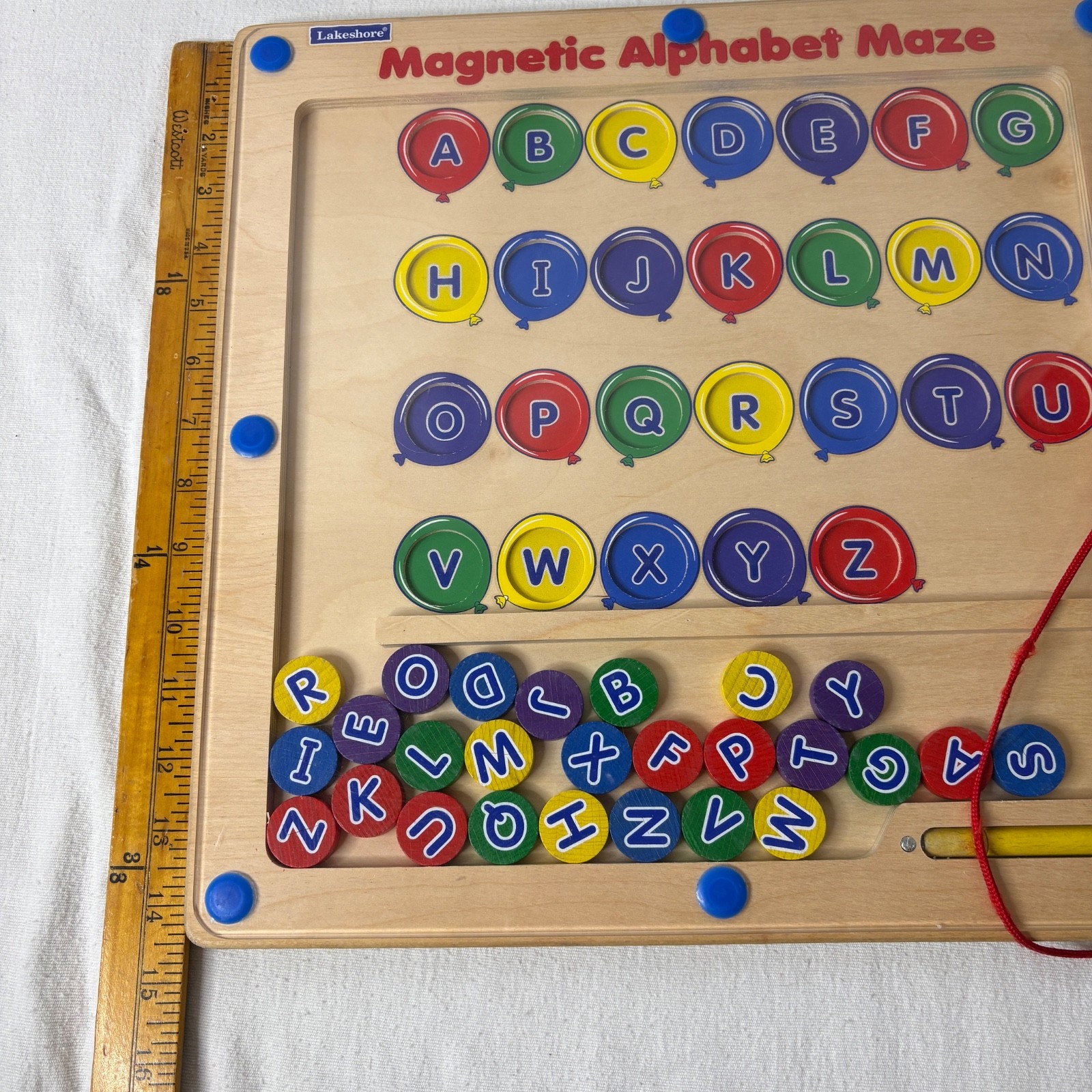 LAKESHORE LEARNING Magnetic Alphabet Maze Balloons Kindergarten Classroom STEM