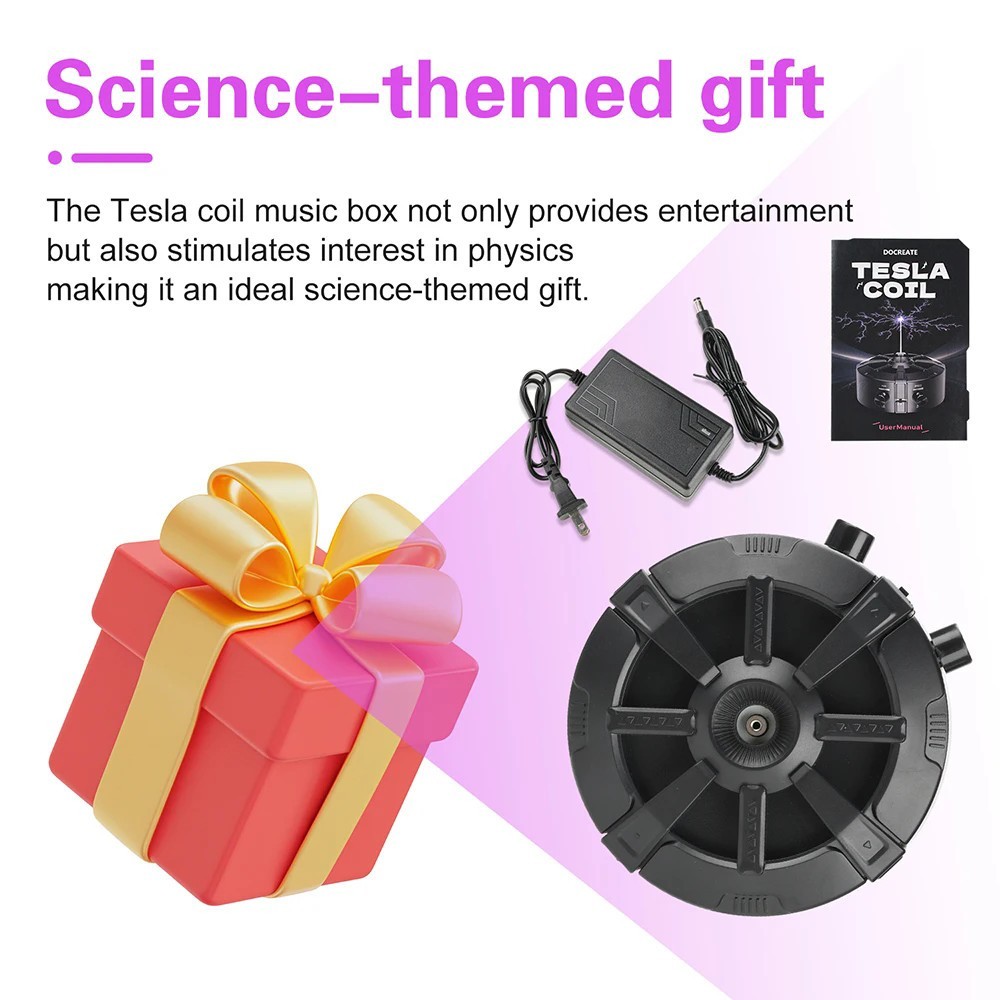 Tesla Coil Bluetooth Music Box Arc Generator Artificial Lightning Touchable AEU