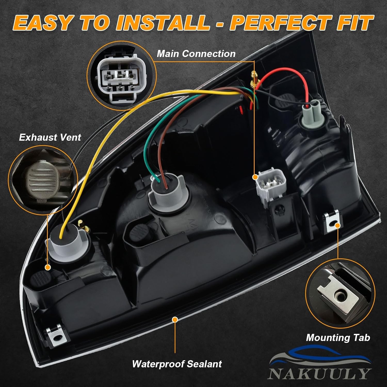 Tail Light Assembly Compatible With 2005-2015 Tacoma Pickup Driver and Passenger