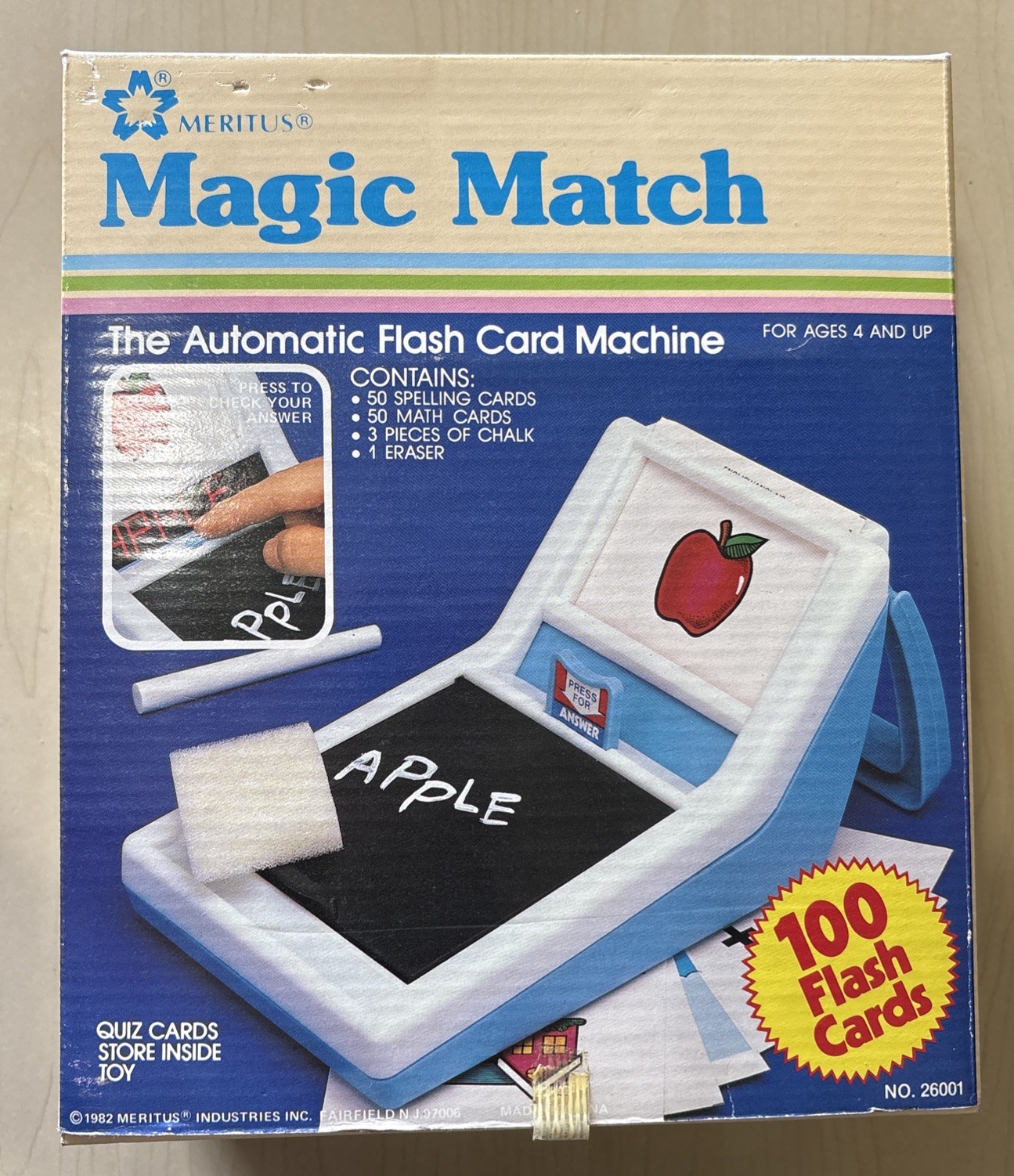 Magic Match Automatic Flash Card Machine Homeschool 1982 NEW In Orig. Box VTG