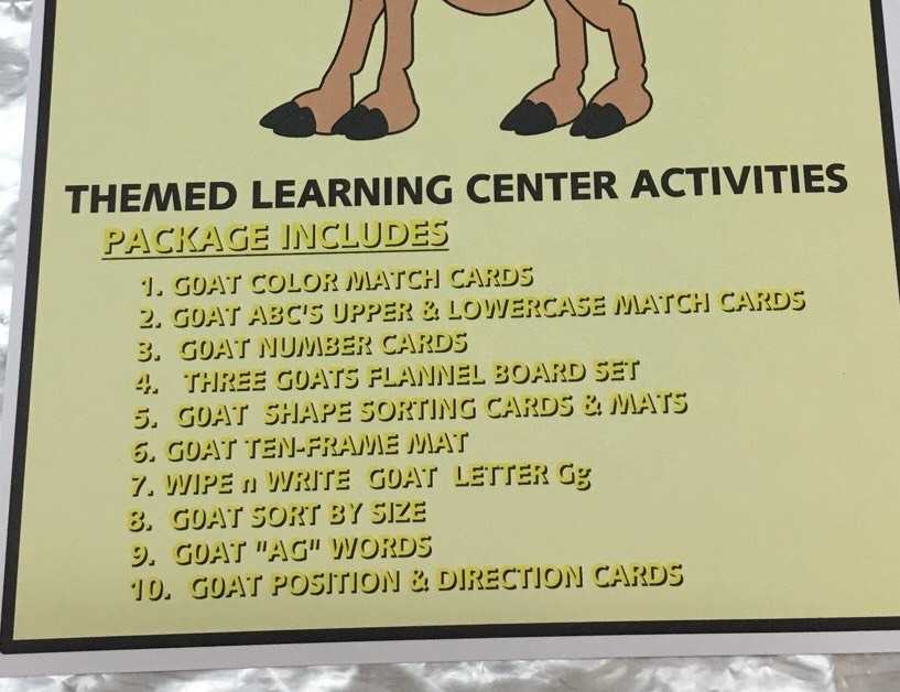 GOATS – Themed Learning Activities Package – LAMINATED – Teaching supplies