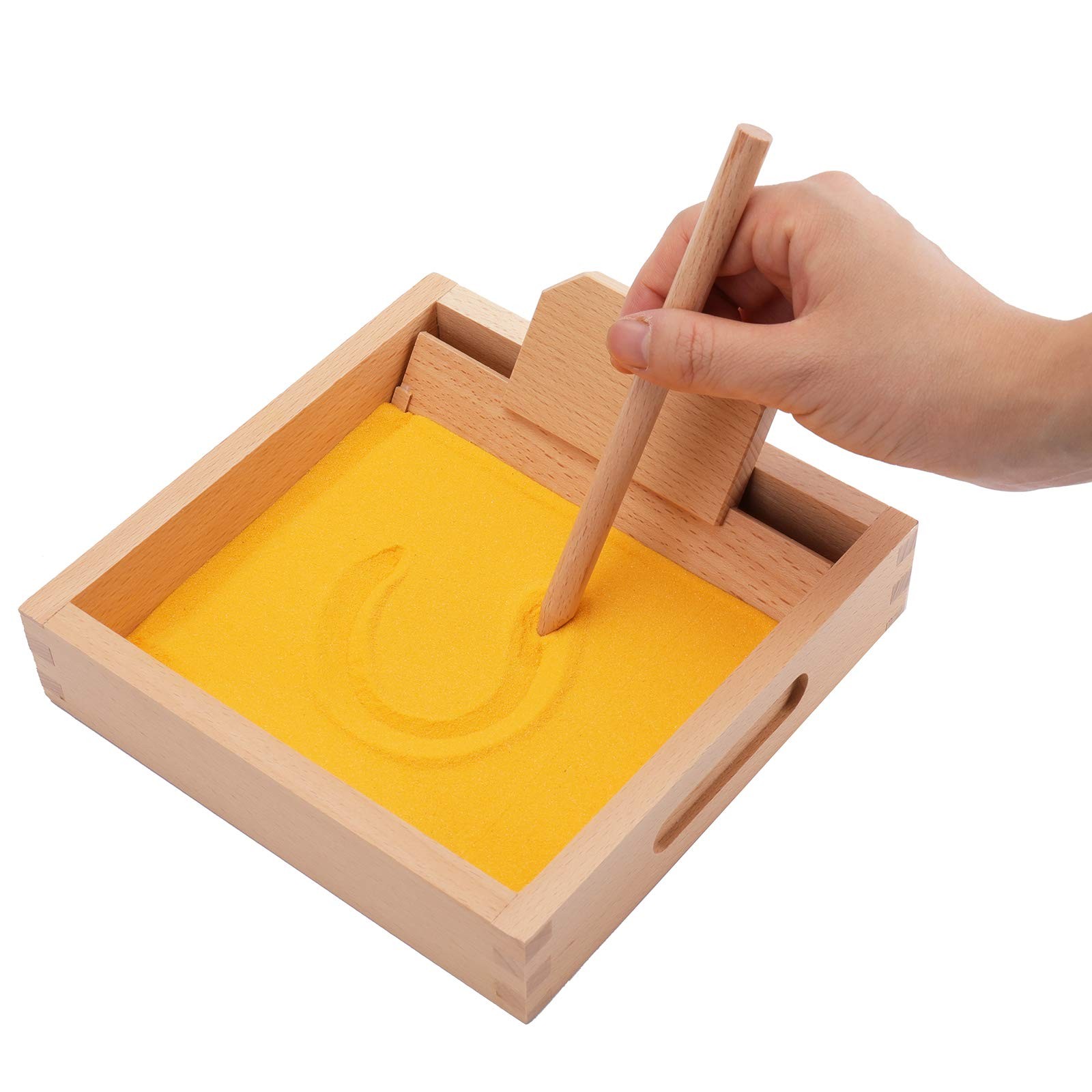 Montessori Letter Formation Sand Tray, Wooden Sand Trays with Pen for Writing…