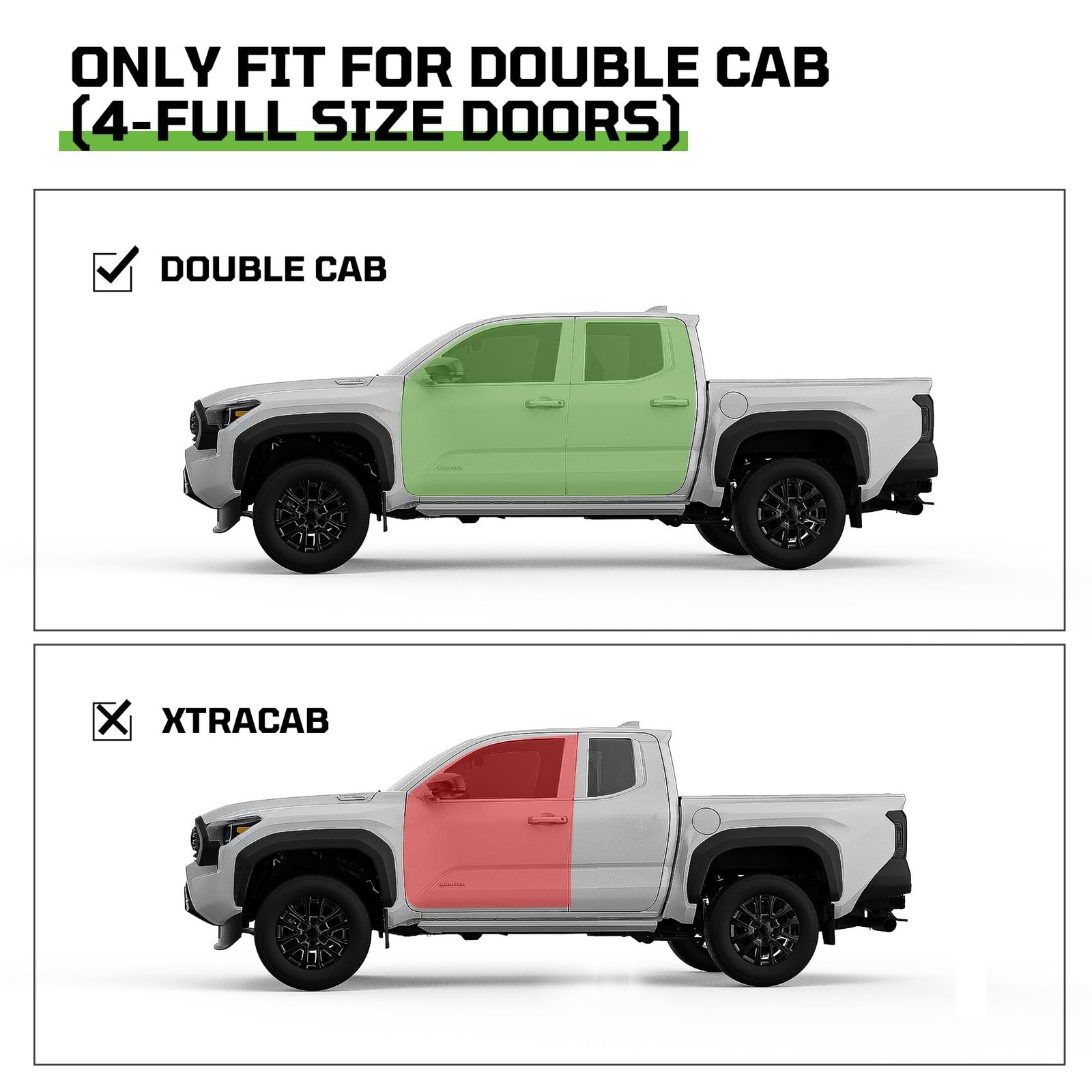 Window Visors Rain Guards Fit for Double Cab Tacoma 2016-2023,Tape-On Rain Gu…