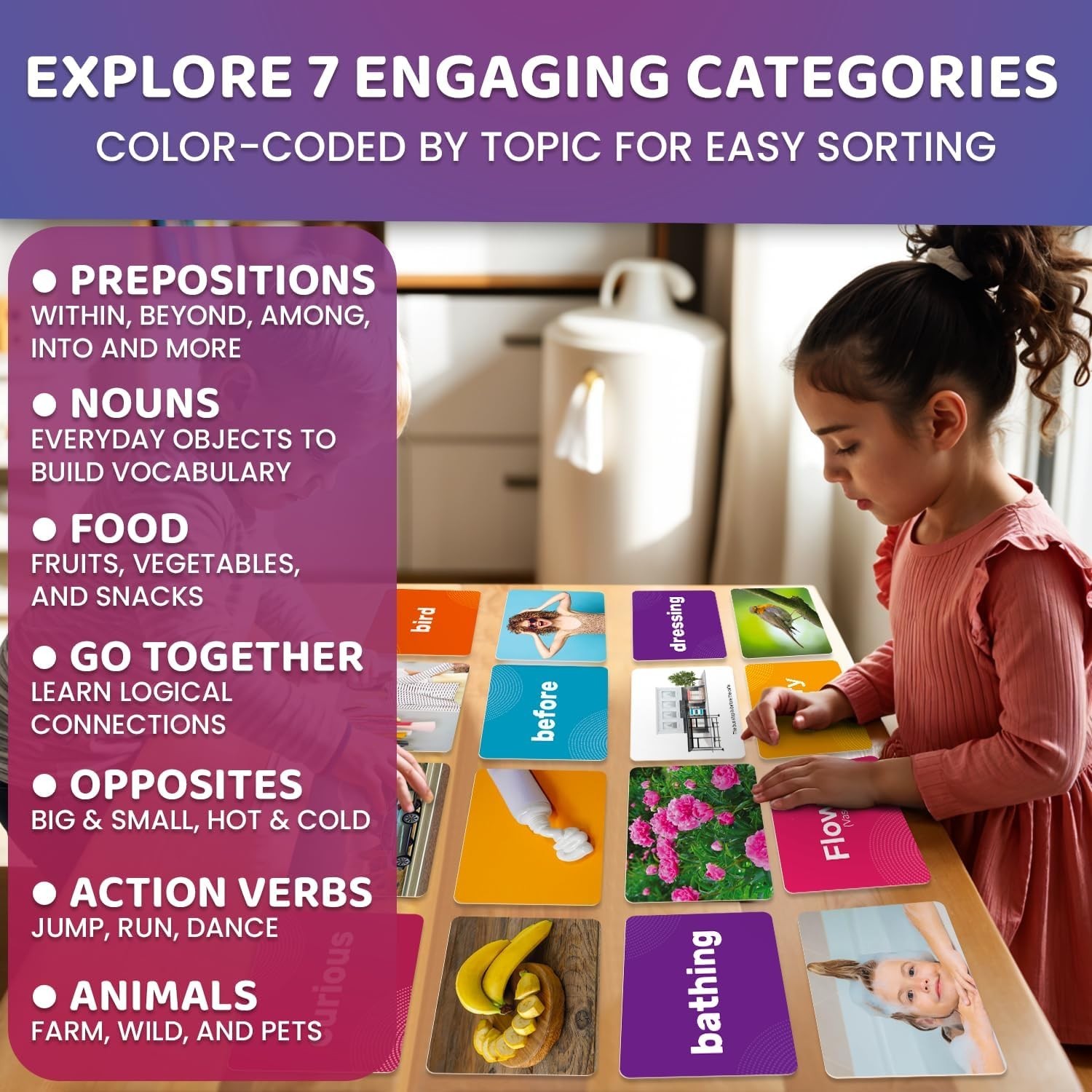 Large Flash Cards 364: Vocabulary, Speech Therapy, ESL, ABA, Pre-K to 3rd Grade