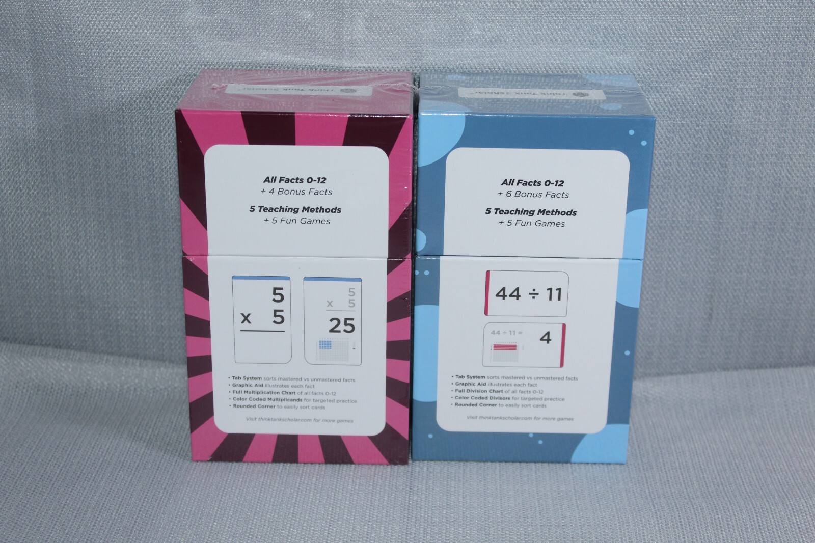 Bundle Think Tank Scholar Multiplication / Division Flash Cards 335 Cards