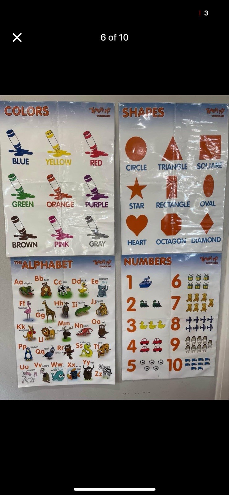 Teach My Toddler Learning Kit 68 Pieces Alphabet Numbers Shapes Colors