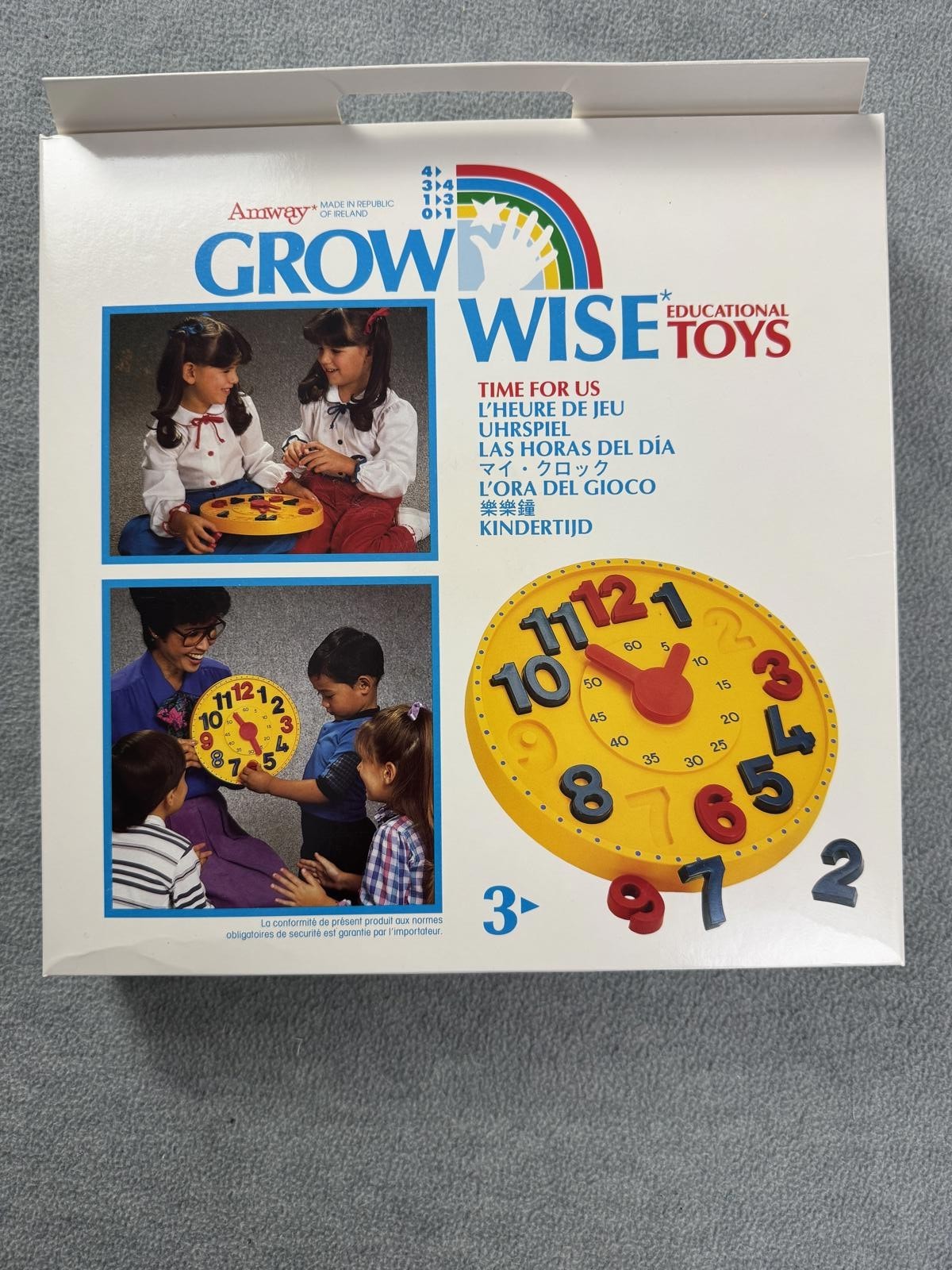 vintage amway grow wise NIB play clock toy learning numbers teaching time