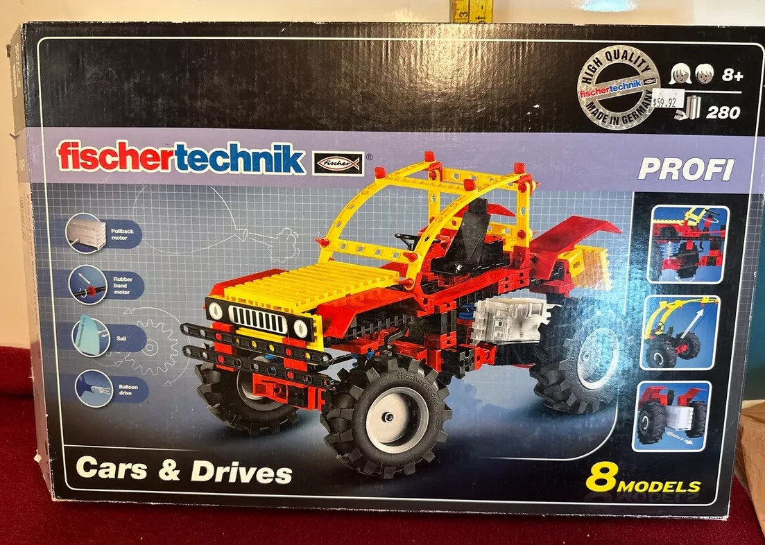 Fischertechnik Car And Drives eight models 280 pieces Unused open Box