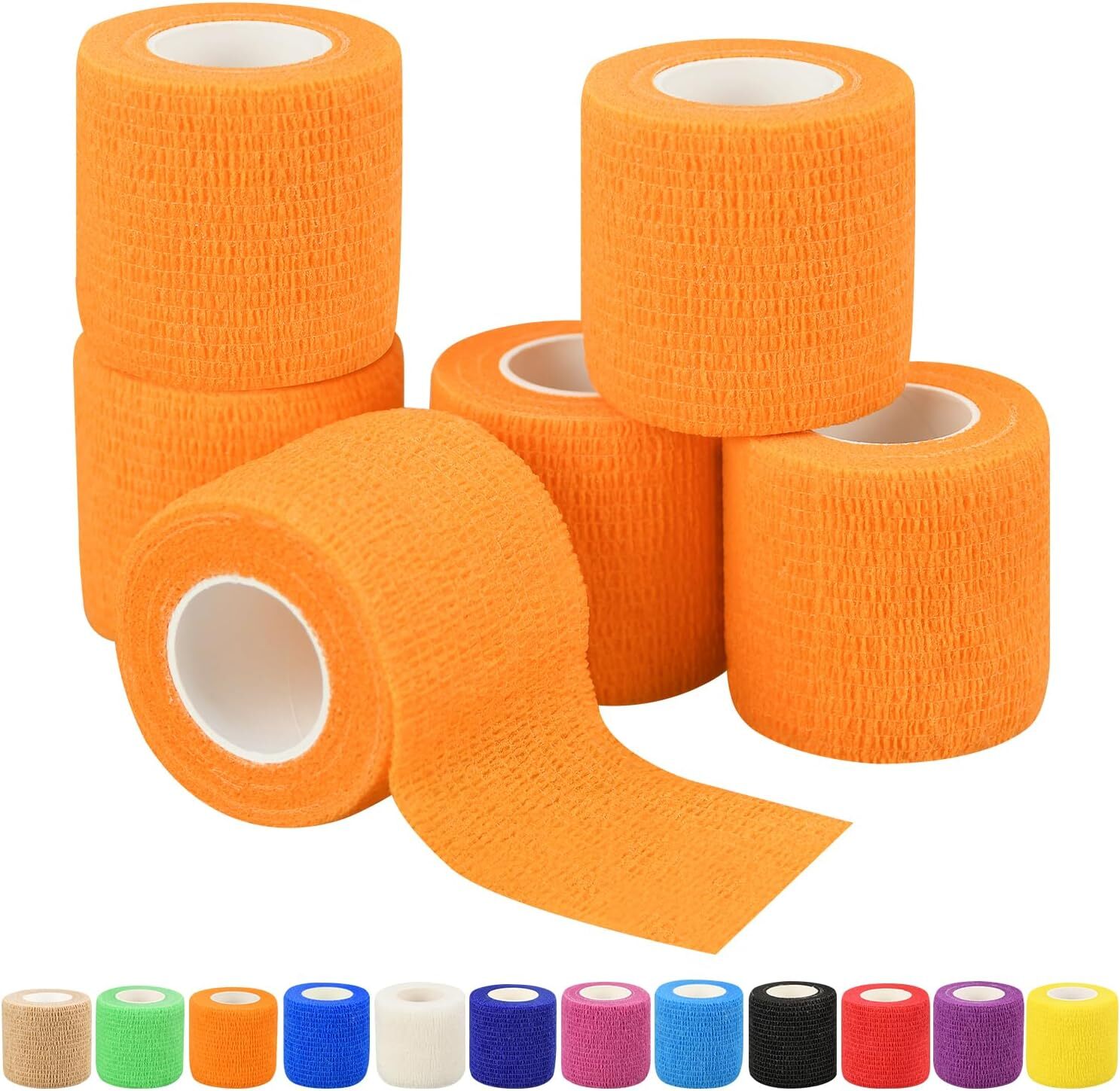 1″/2″/3″/4″ Self Adhesive Bandage Wraps, 6/12/24/48 Pack Vet Wraps, 12 Colors to