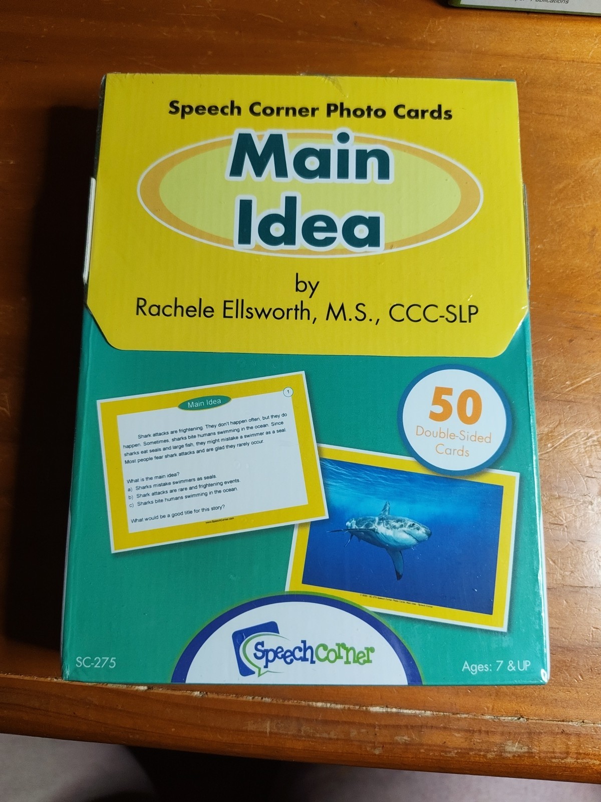 Speech Corner Photo Cards Main Idea Ages 7 & Up👨‍🎓 (Sealed) Educational