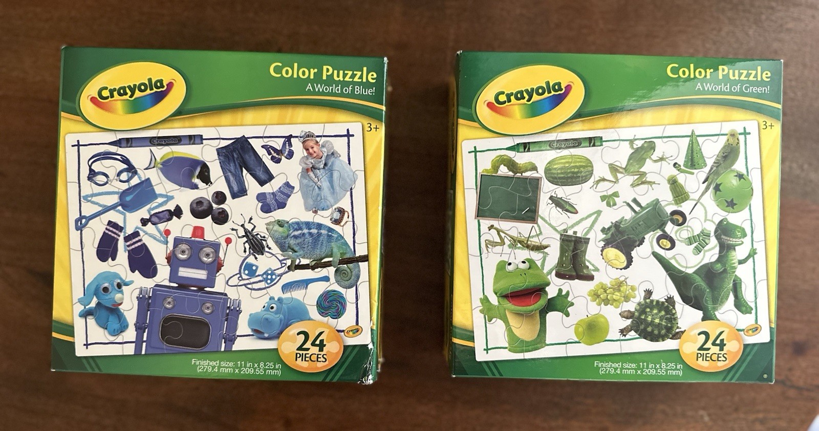 NEW 24 Piece Jigsaw Puzzles Crayola World of Colors Children Age 3+ Blue & Green
