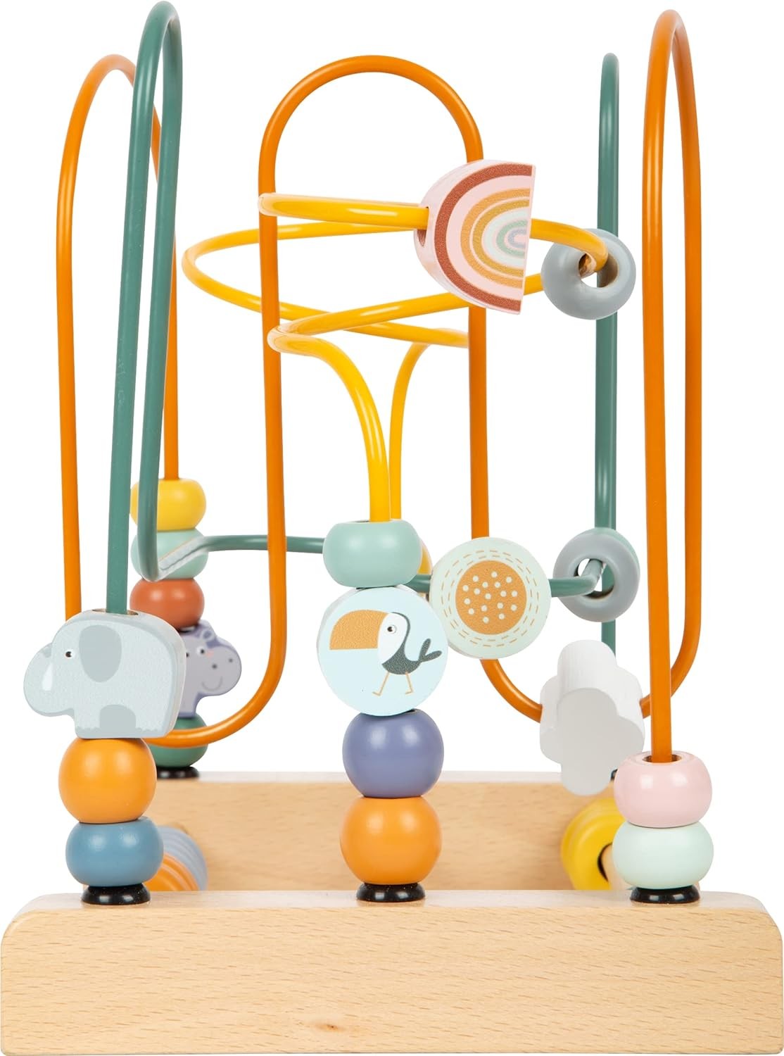 Small Foot 11956 Safari Wooden Motor Skills Toy for Children with 3 Metal Bows f