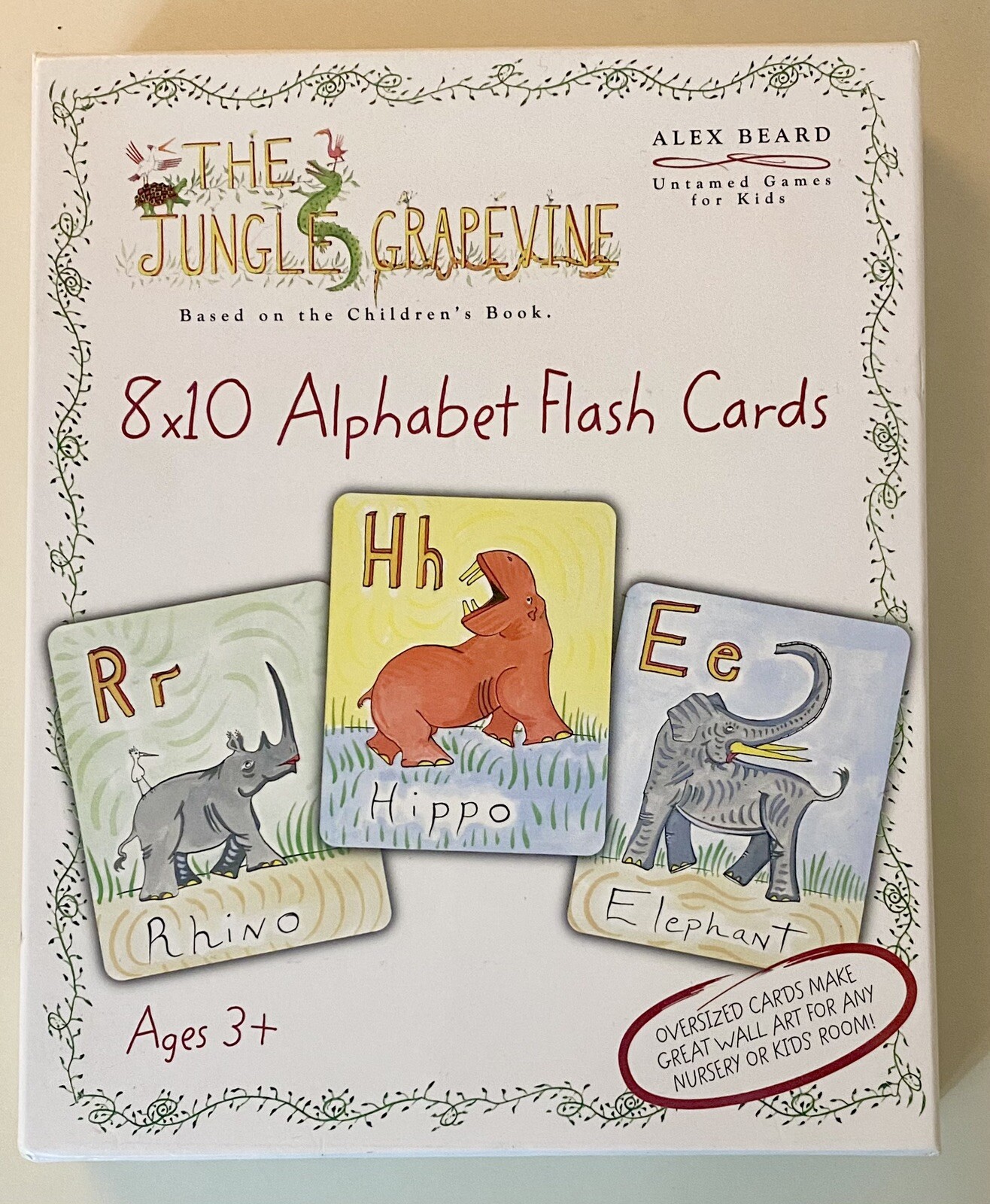 8 x 10 Alphabet Flash Cards Based on the Children’s Book The Jungle Grapevine