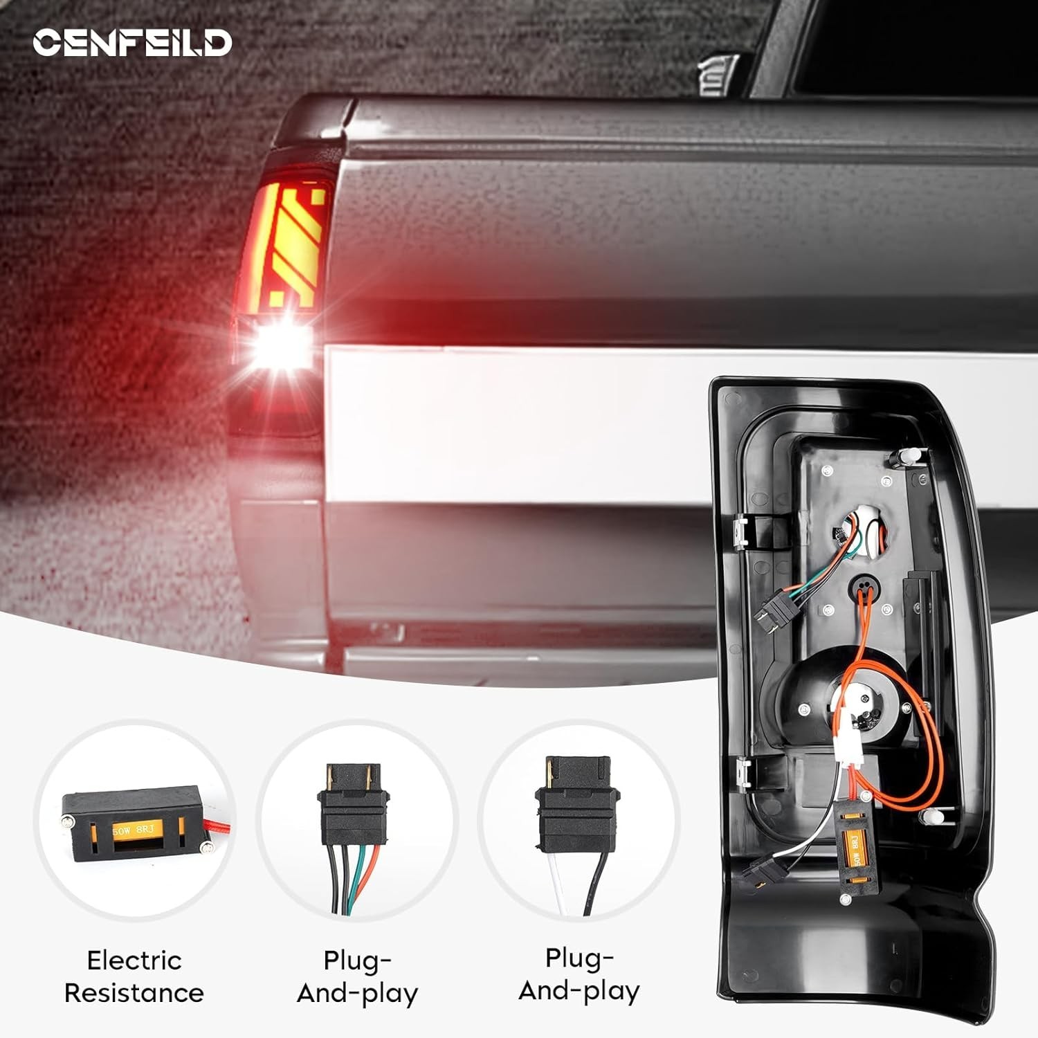 LED Tail Lights Assembly Compatible with Ram 1500 1994-2001, Ram 2500 3500 19…