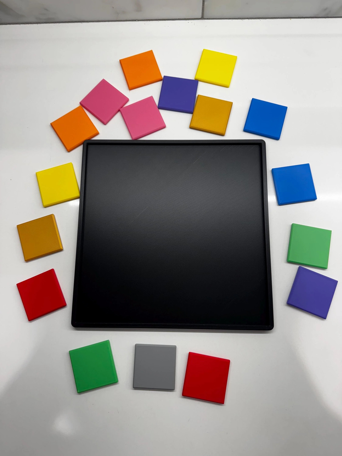 17 Squares Puzzle – Fit 17 Squares into Square Base Challenge – Size 23×23 cm