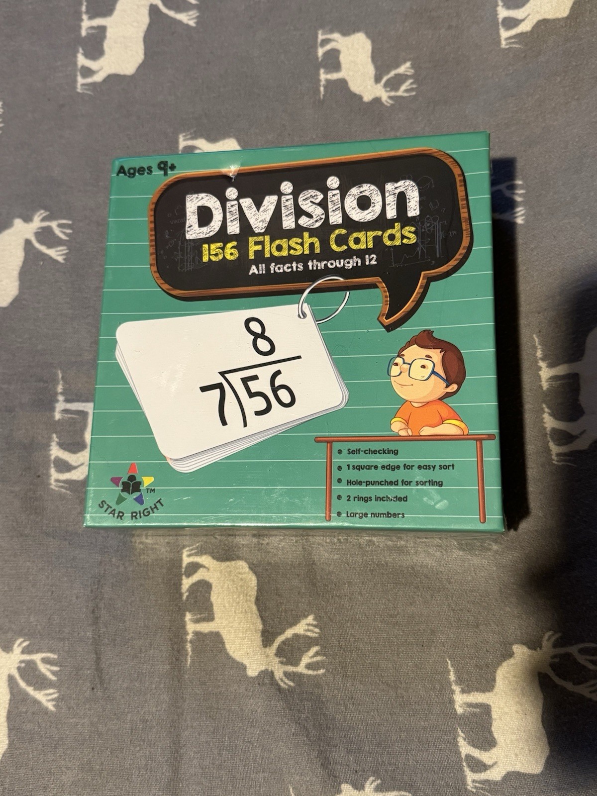 Kids/ School- (ages 9+) 156 Division Flash Cards, On The Go, Brand New!