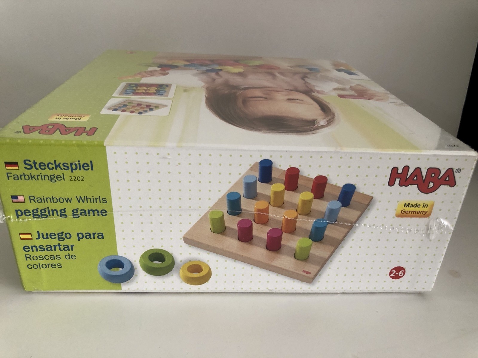 HABA Steckspiel Farbkringel Rainbow Whirls Wooden Sorting Stacking Rings NIB