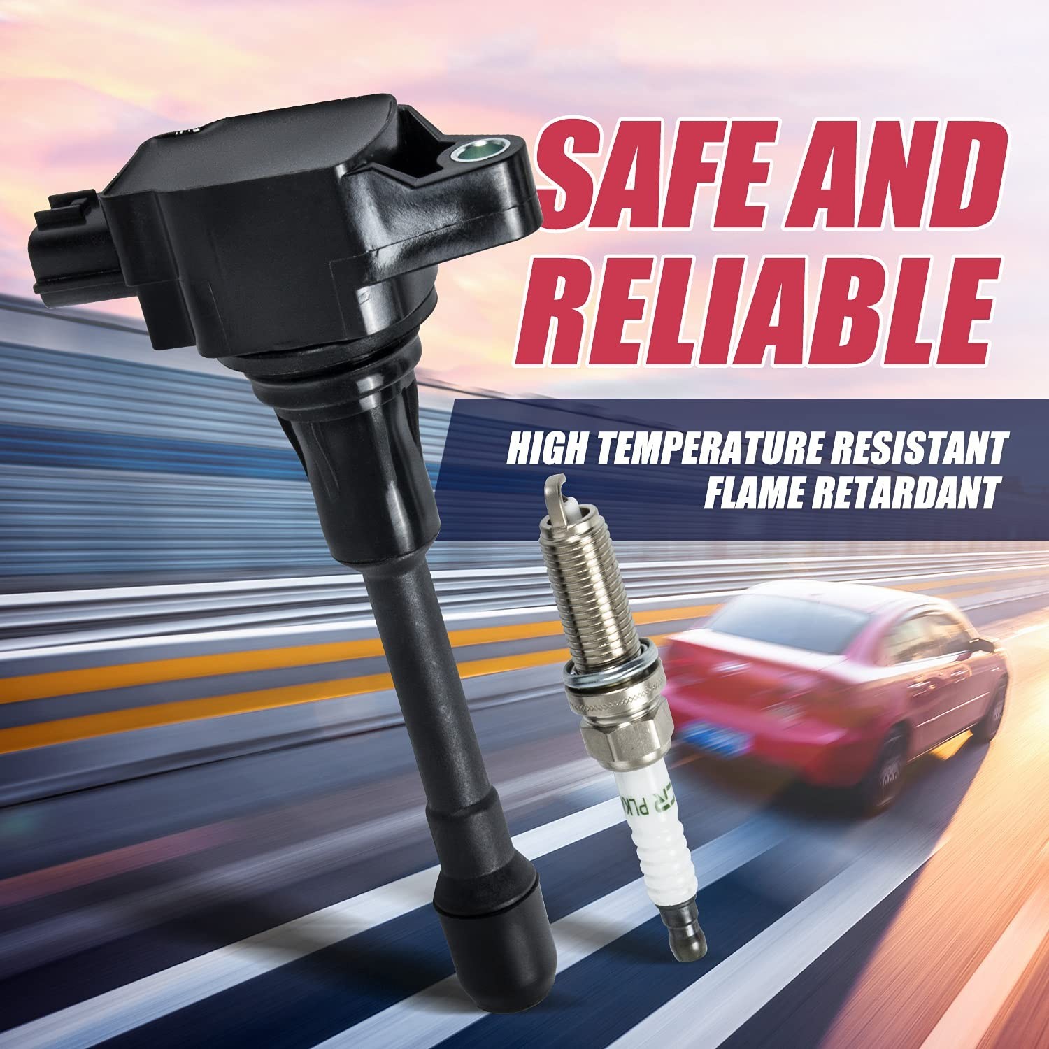 Ignition Coil Pack and Iridium Spark Plug Compatible with Nissan Altima Rogue