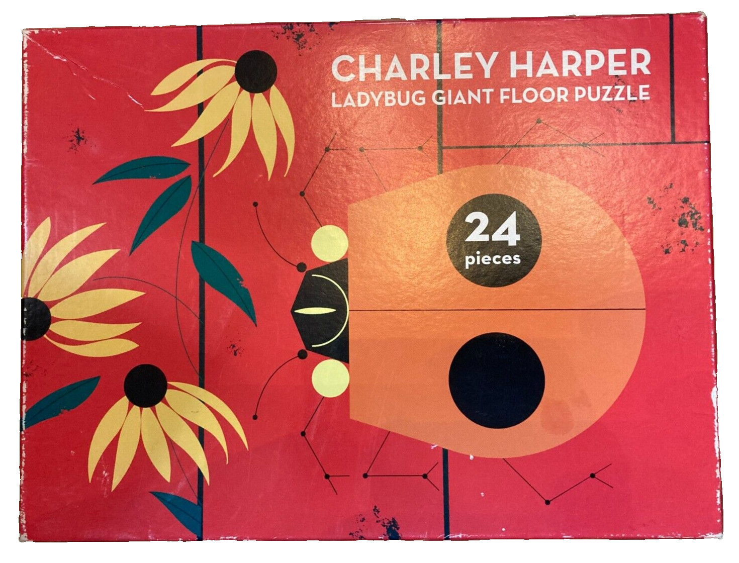 Charley Harper Ladybug Toddler 24-Piece Floor Puzzle Ammo Books 2011, Complete