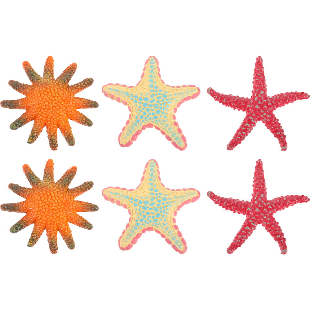 6PCS Sea Star Figurine Sea Animal Sculpture Simulation Sea Star Statue Models