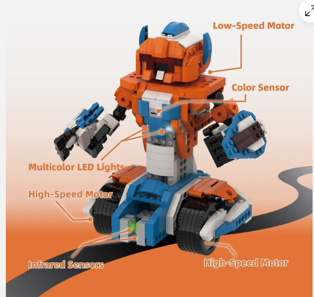 Apitor Robot X, 12 in 1 Educational Building Blcok Kit 1:1 Scale STEM Toy App