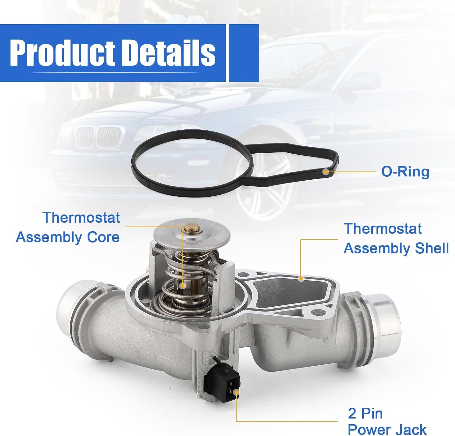 Upgrade Aluminium Thermostat Housing Assembly for BMW 323 325 328 330 525 528